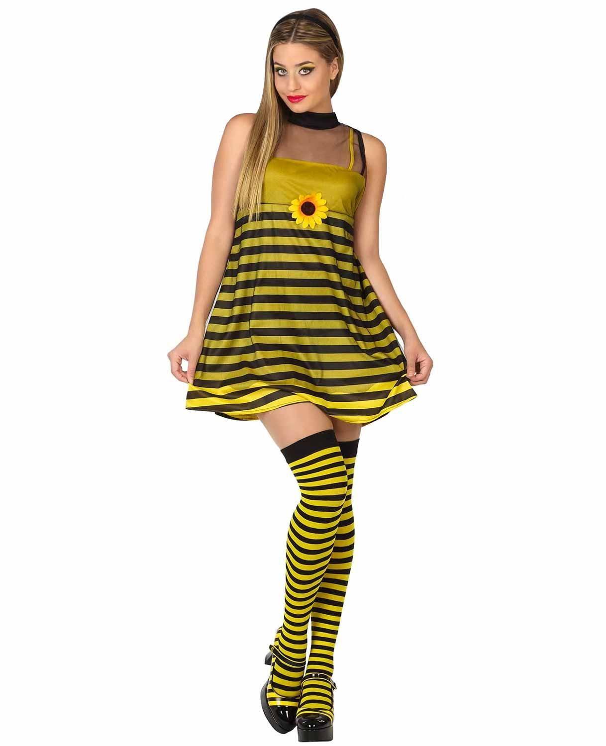 Medias de Abejita Panty Abeja Bucanera Kawaii Rayada Calceta-4