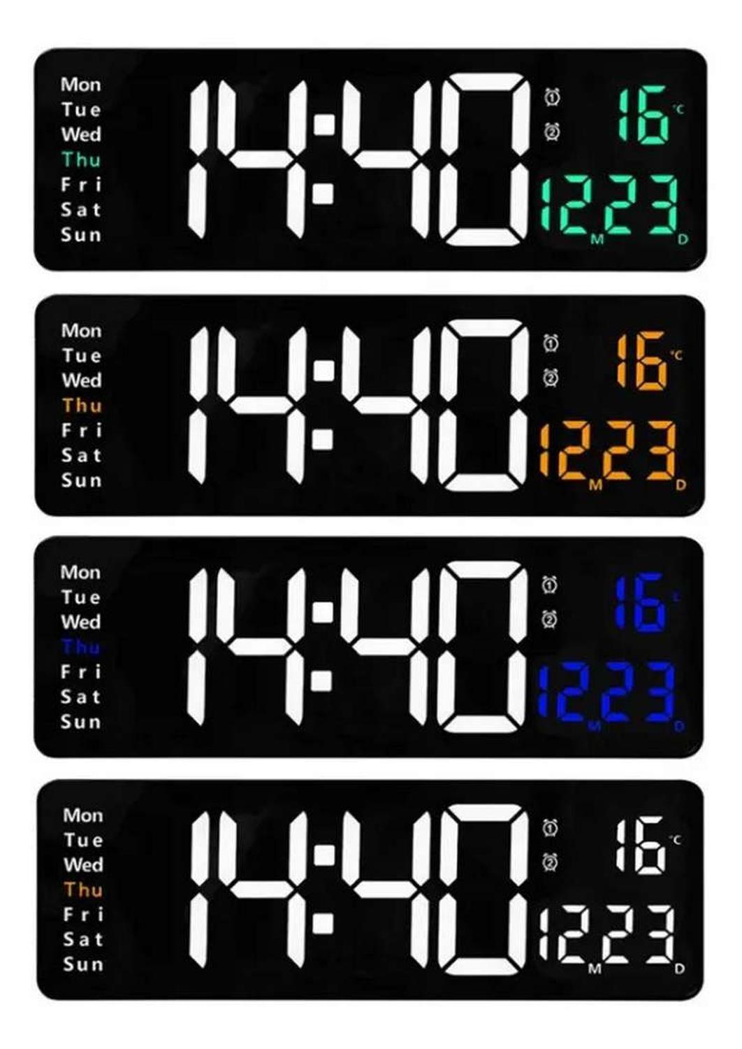 Cronometro Temporizador Reloj Mural Luz Led Control Remoto-7