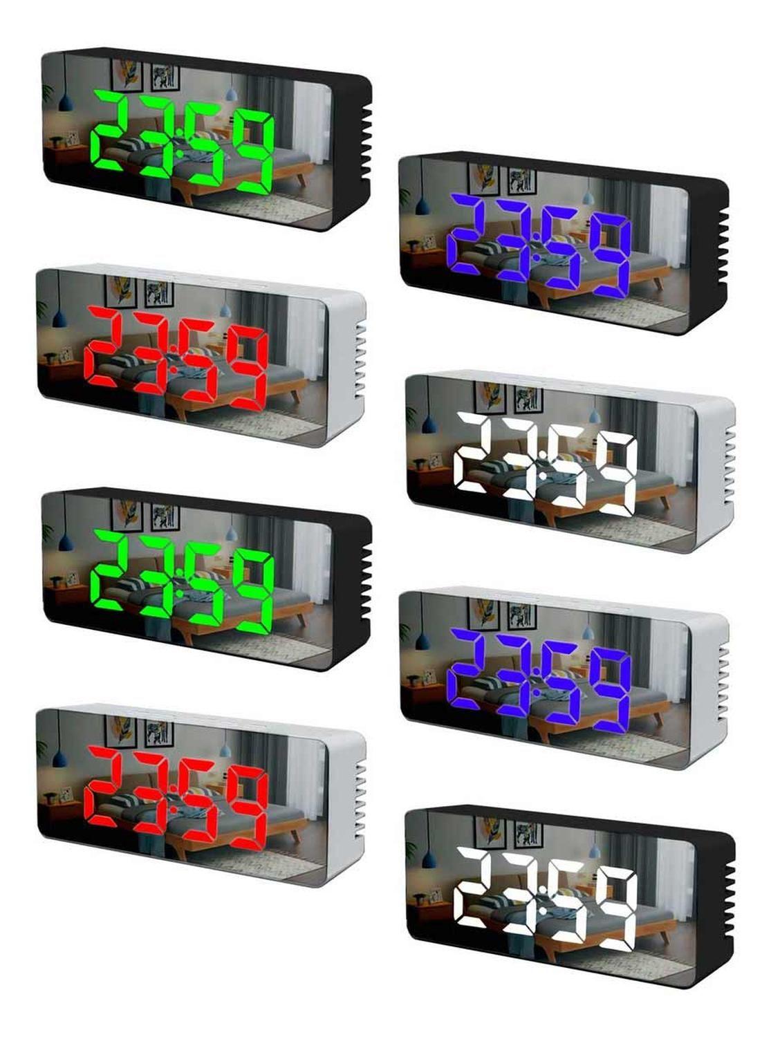 Reloj Digital Luz Led Numeros Iluminado Color Puerto Usb-2