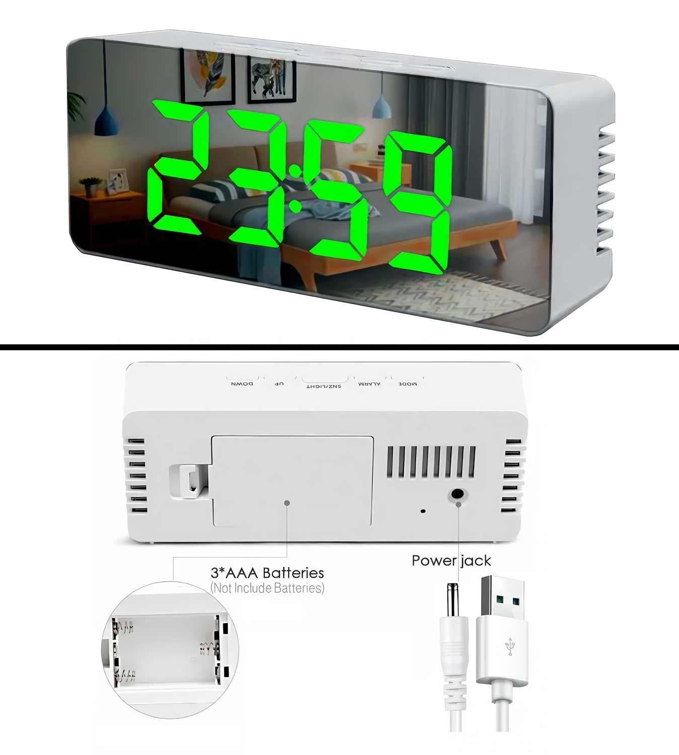 Reloj Digital Luz Led Numeros Iluminado Color Puerto Usb-9