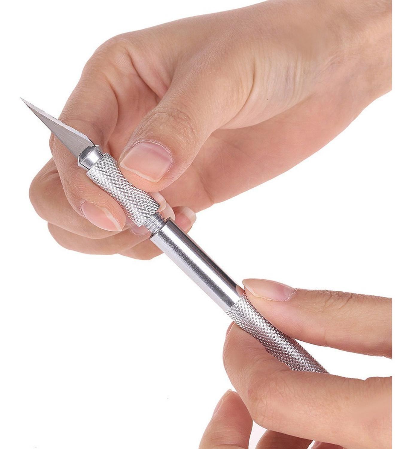 Bisturi Cortante Tipo Lapiz Con Cuchillas Metal Manualidades Diseño 6-7