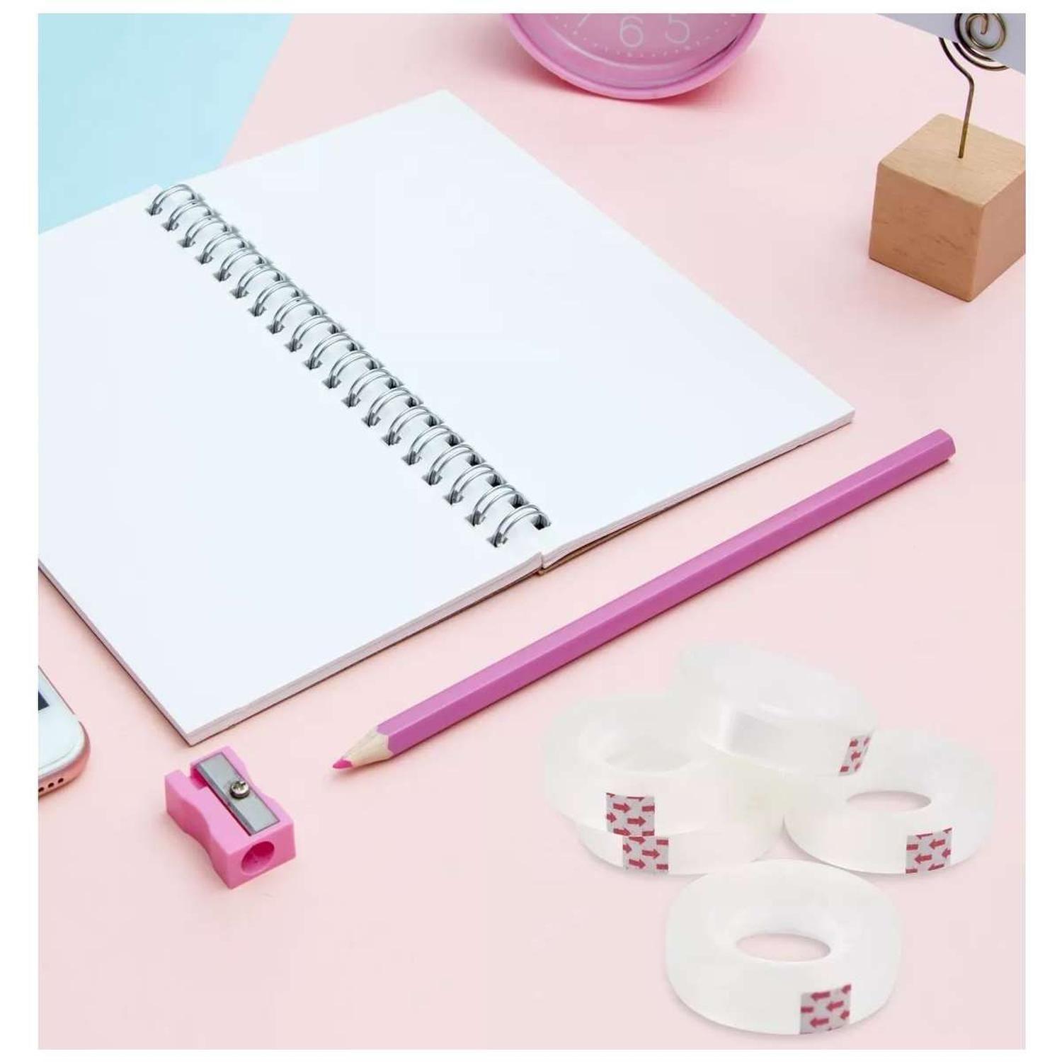 6x Cinta Adhesiva Transparente Cristal Clear Colegio Universidad-6