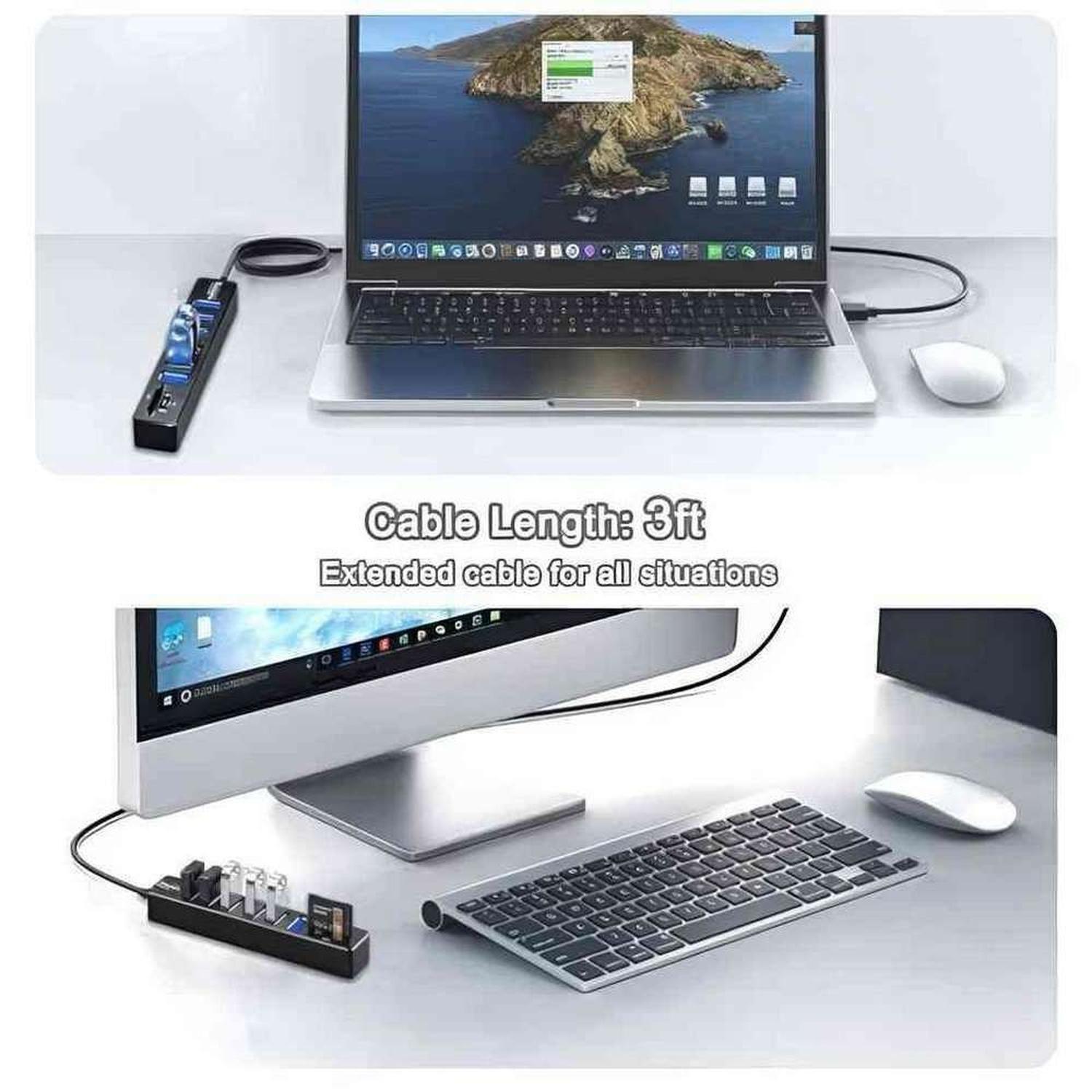 Hub 2 En 1 Usb 6 Puertos Y Lector Memoria SD Micro Pc Notebook-8