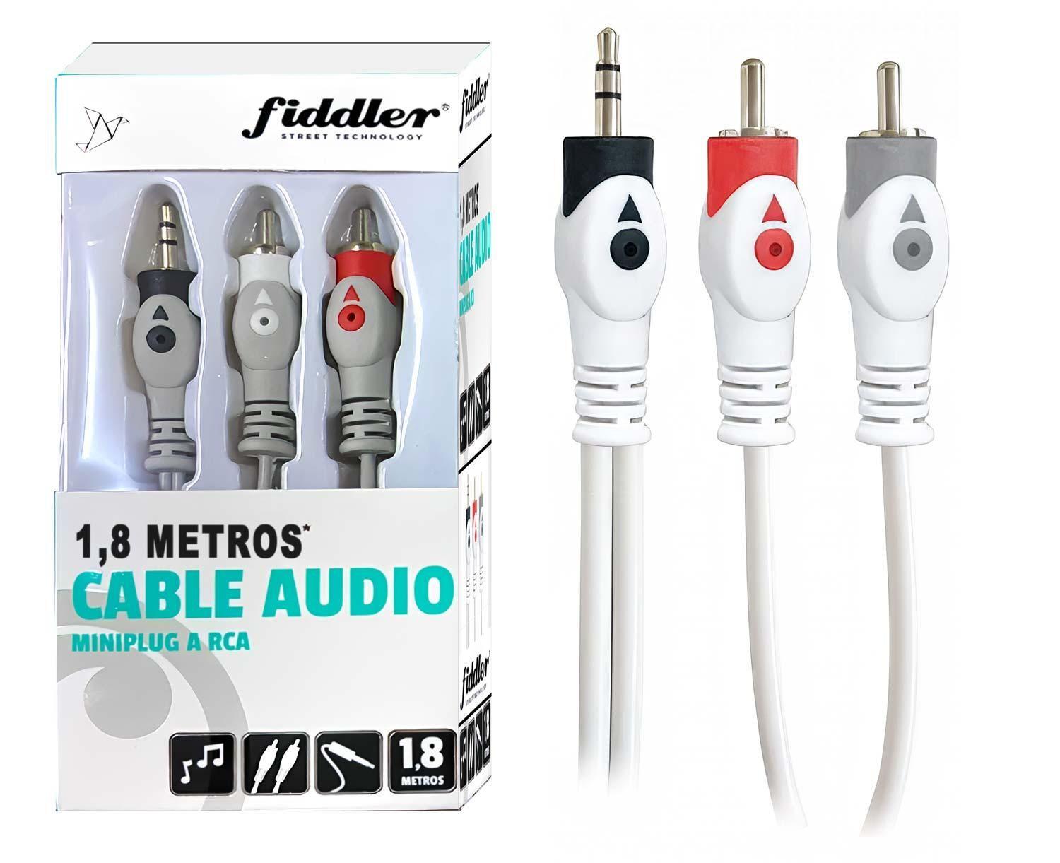 Cable 2X1 De Audio Video Auxiliar Plug Jack 3.5mm A 2 Rca-2