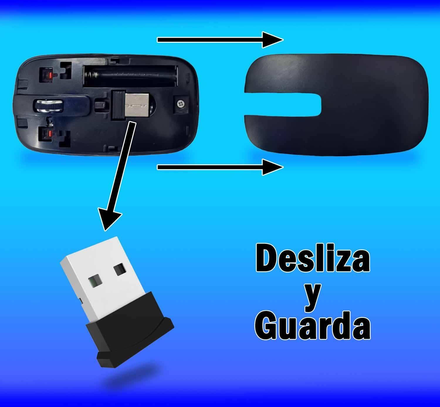 Kit Mouse Teclado Inalambrico Para Pc Notebook Usb Pilas-6