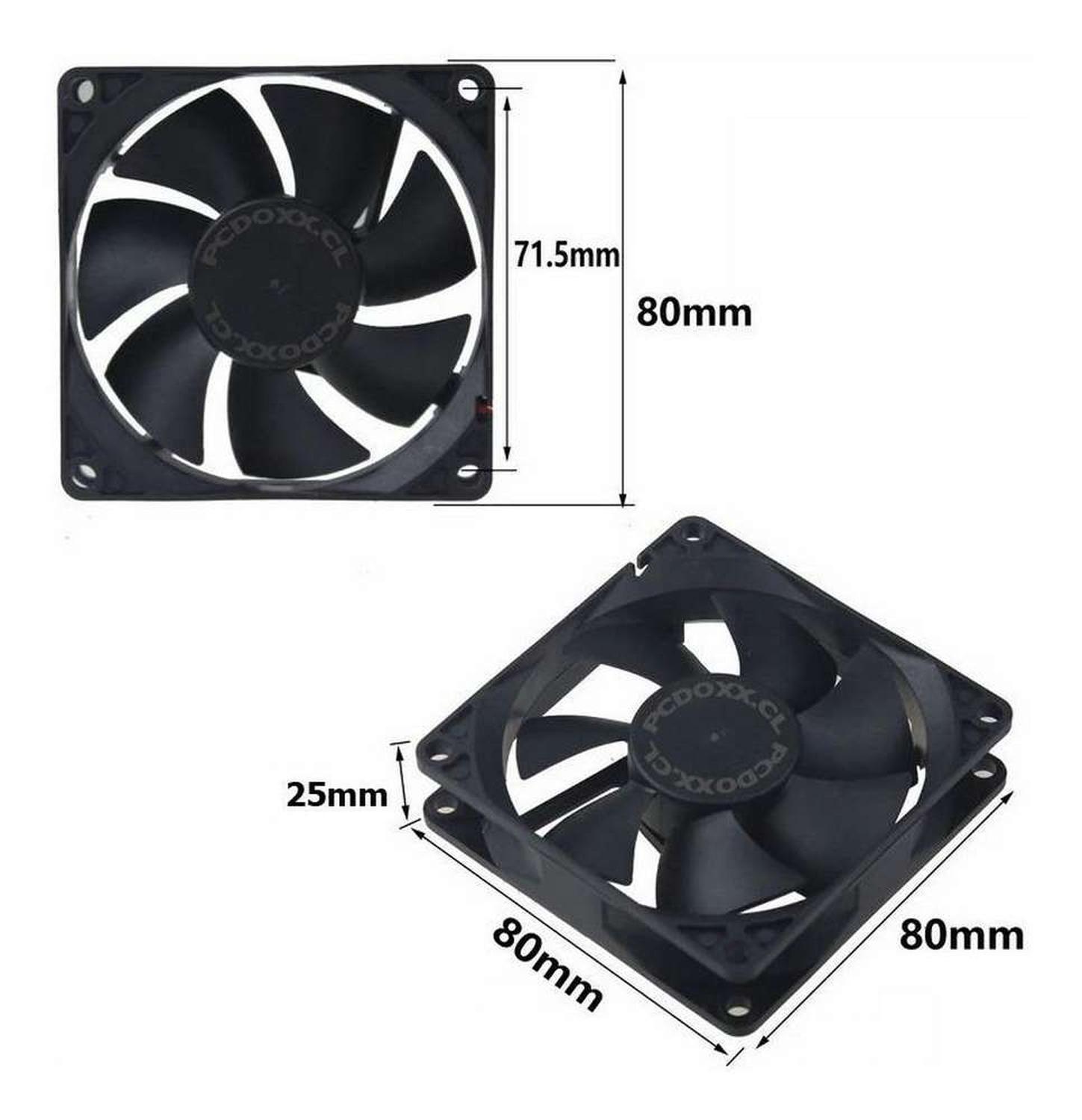2x Ventilador 80mm (8 Cm) Enfriador De Gabinete Fuente Poder-1