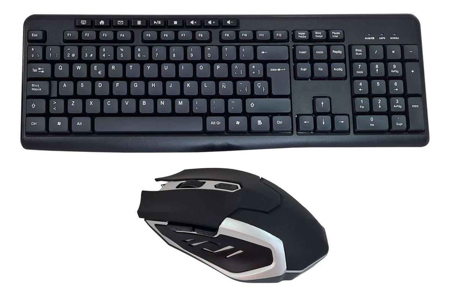 Kit Teclado Mouse Optico Inalambrico Pc Notebook Escritorio-0