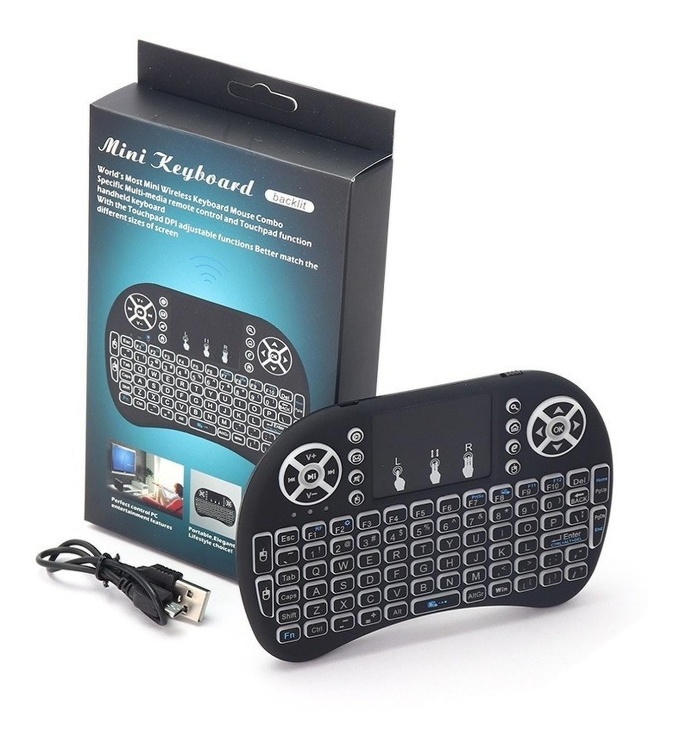 Mini Teclado Inalambrico Recargable Mouse Touchpad Smart Tv-2