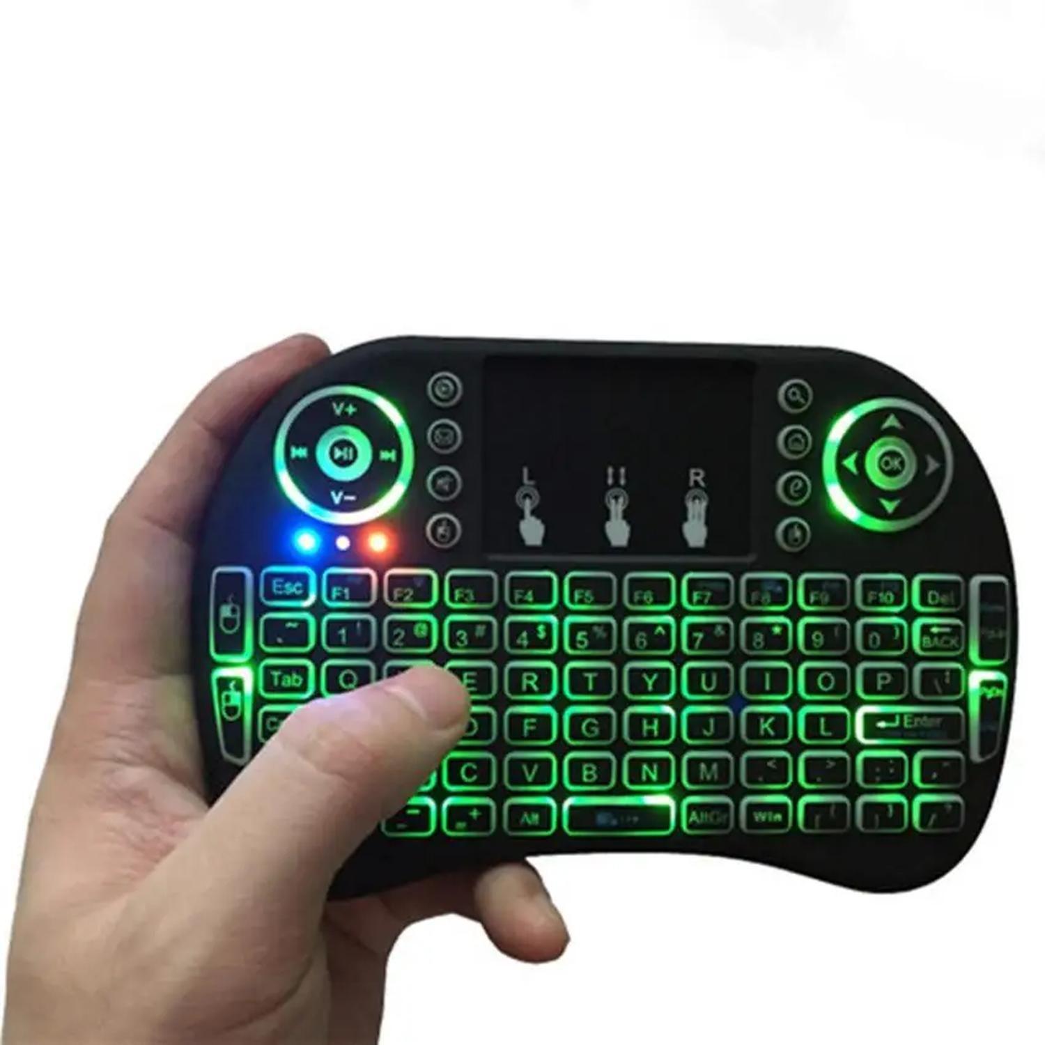 Mini Teclado Inalambrico Recargable Mouse Touchpad Smart Tv-5