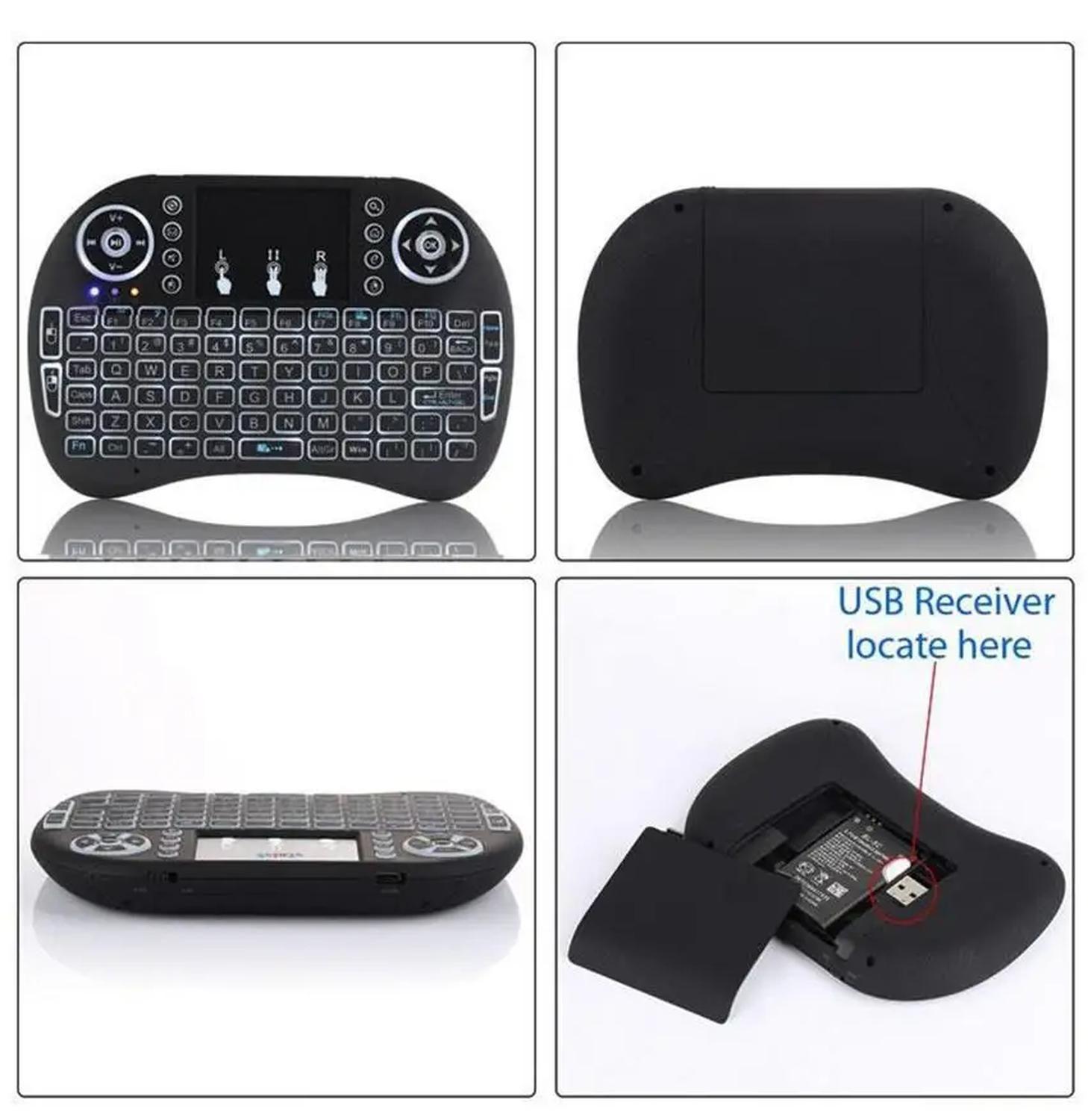 Mini Teclado Inalambrico Recargable Mouse Touchpad Smart Tv-8