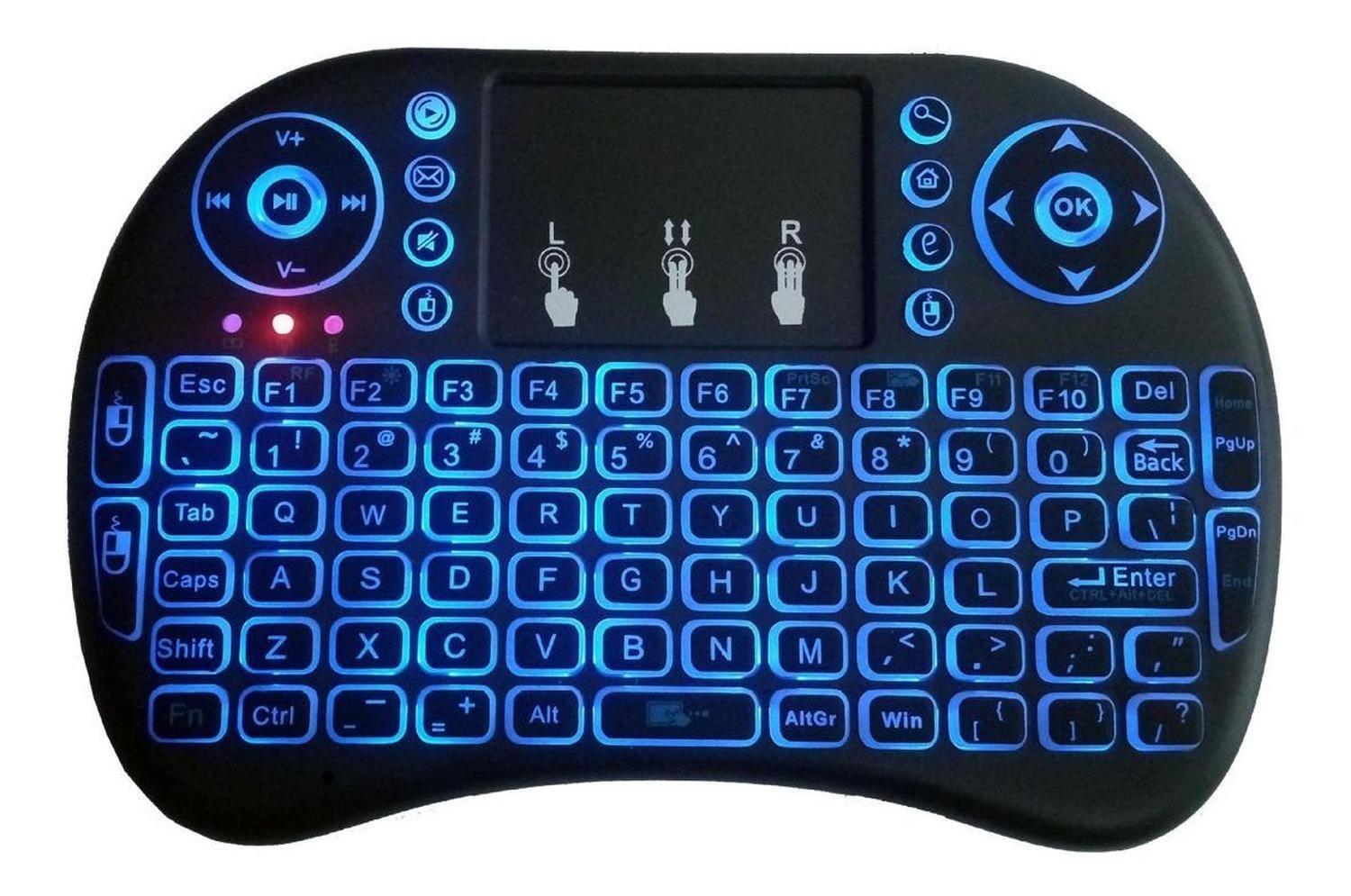 Mini Teclado Inalambrico Recargable Mouse Touchpad Smart Tv-9