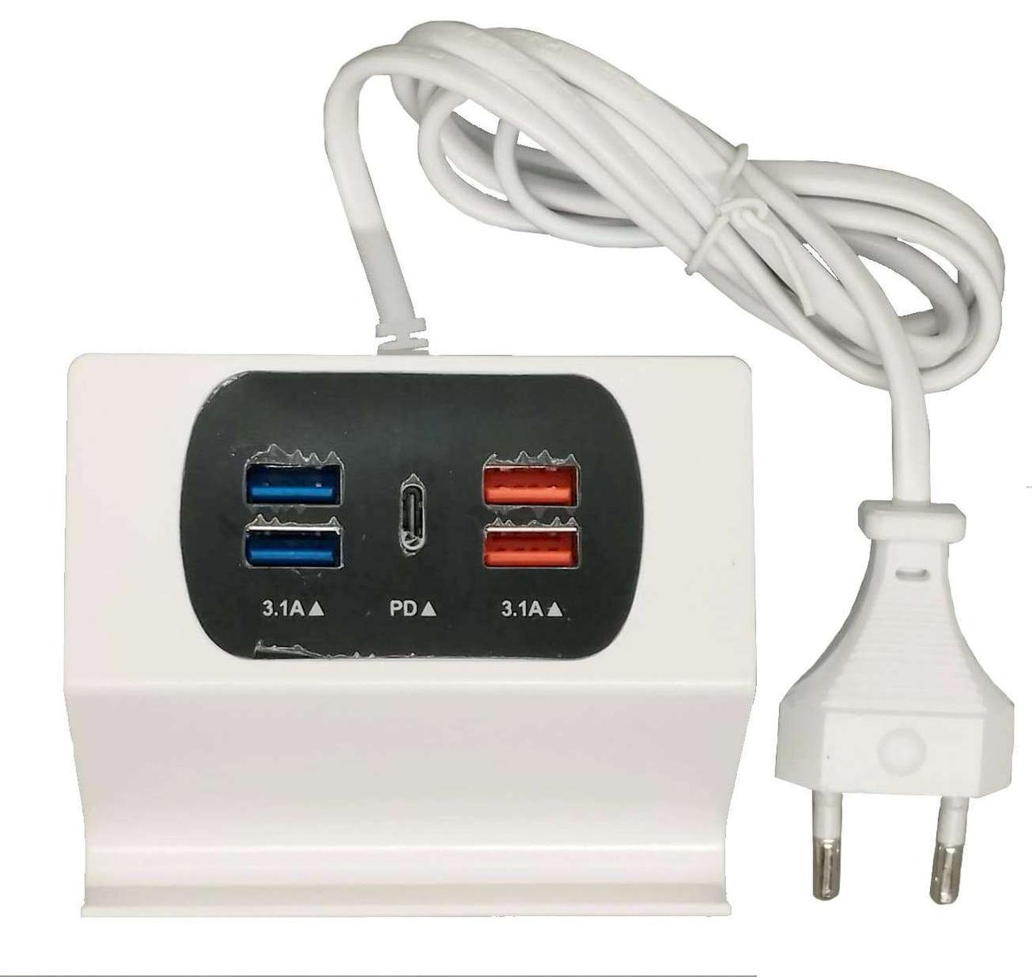 Cargador Carga Celular Tipo C Usb Corriente Enchufe Multi-0
