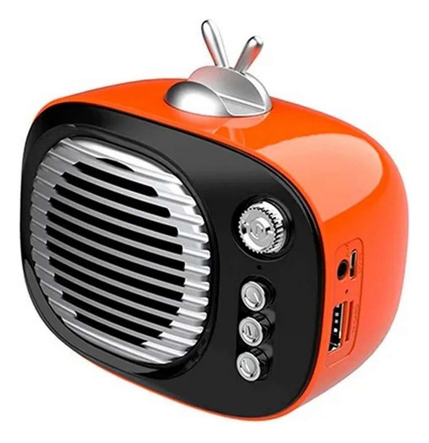 Radio Parlante Recargable Vintage Bluetooth Soporte Celular-2