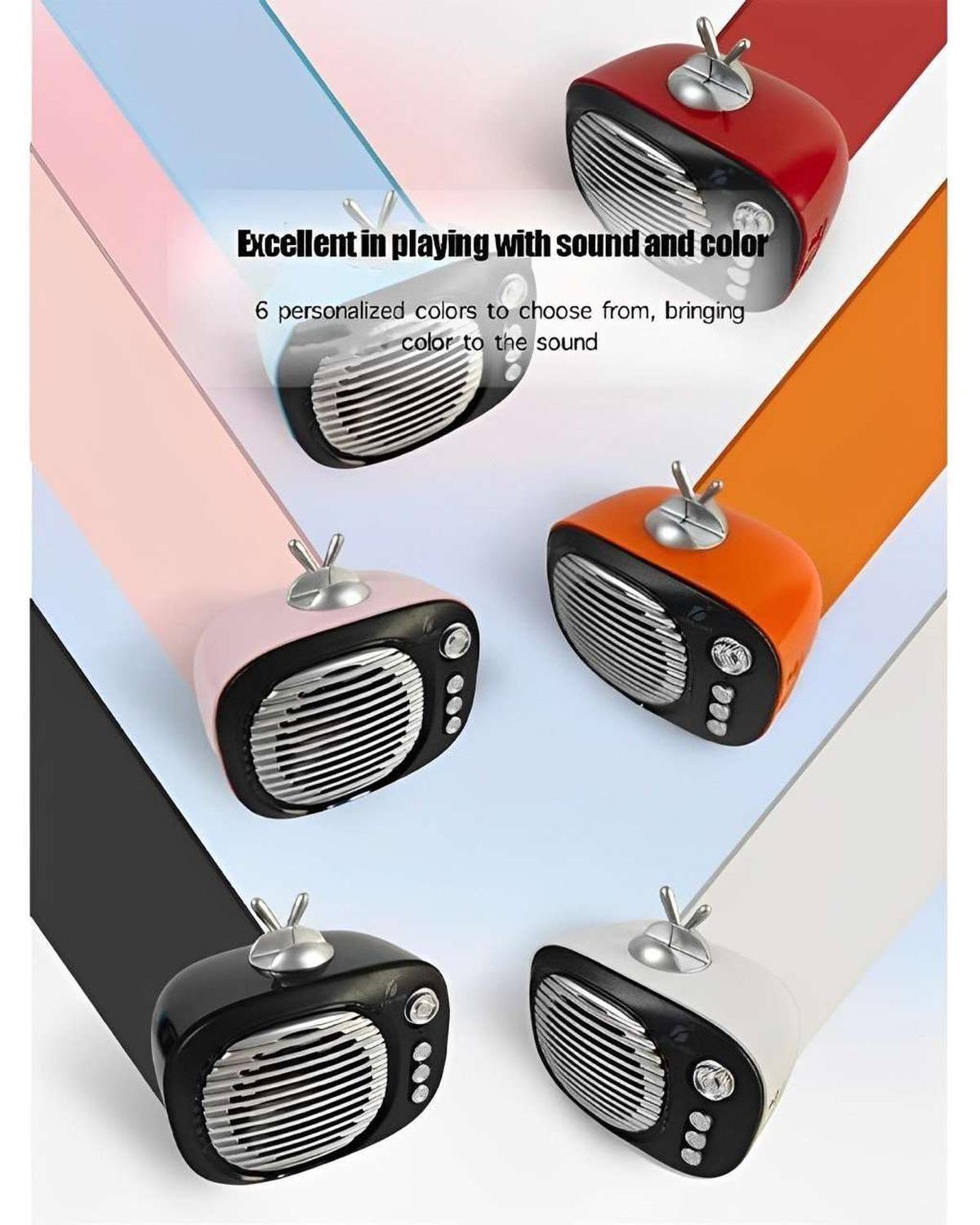 Radio Parlante Recargable Vintage Bluetooth Soporte Celular-6