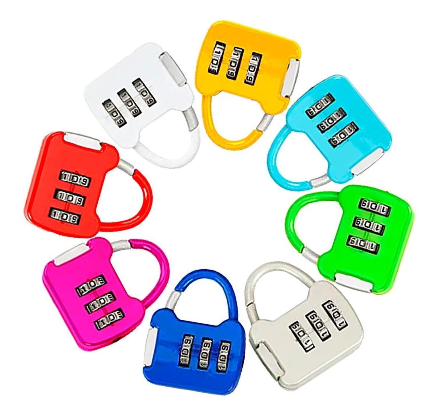 7x Pack Candado Con Clave Para Armarios, Equipaje, Lockers-7