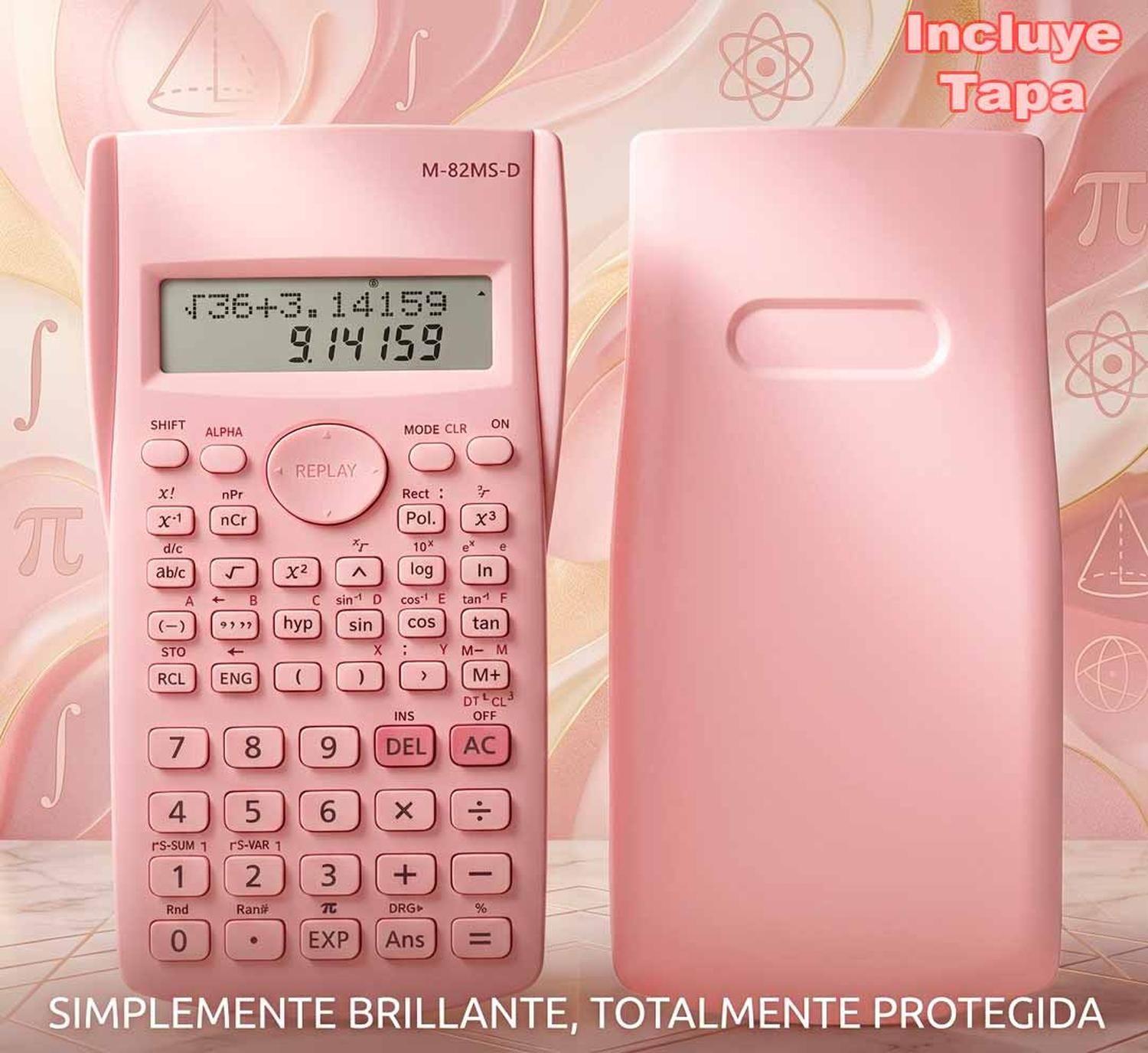 Calculadora Cientifica Rosada Pantalla LCD Colegio Oficina-2