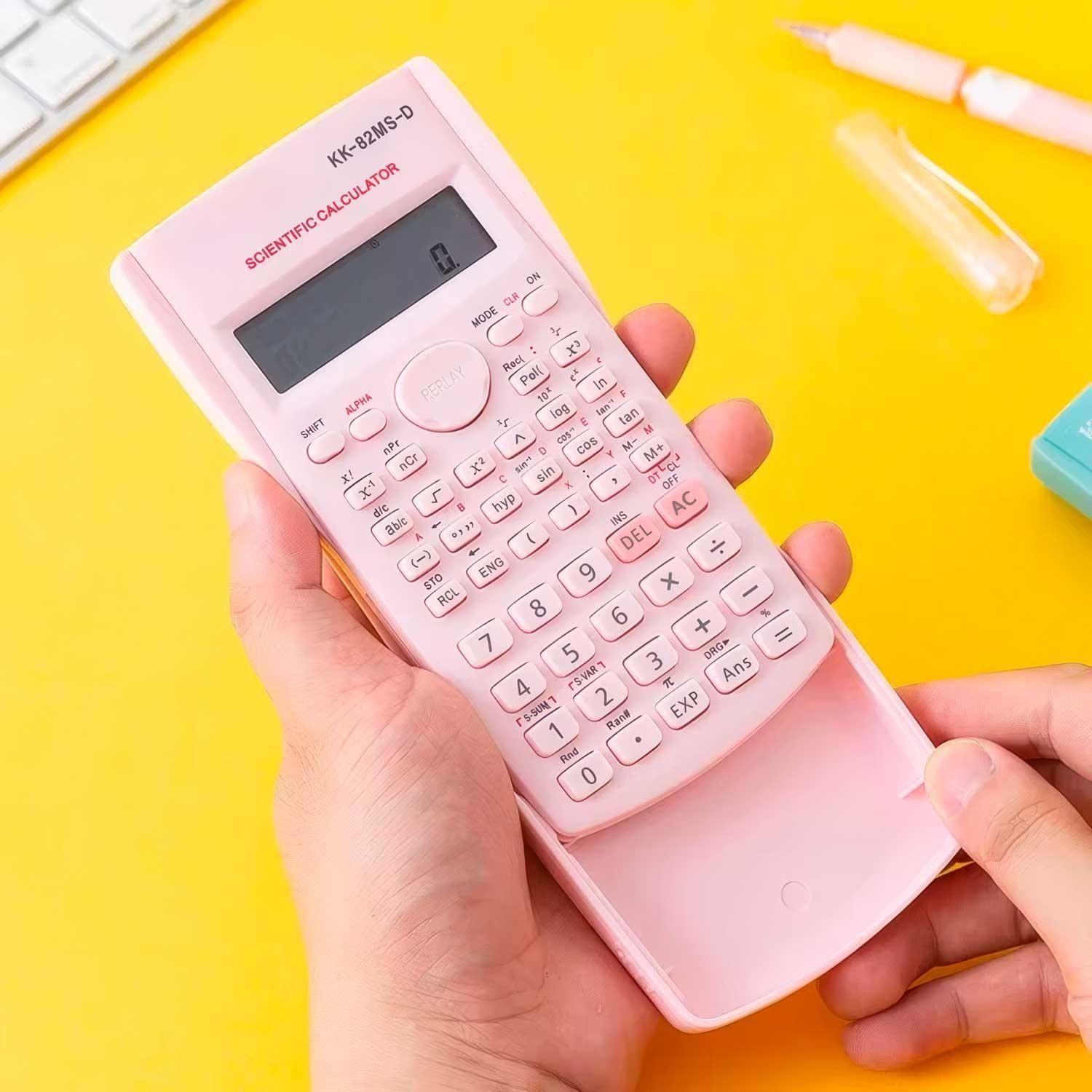 Calculadora Cientifica Rosada Pantalla LCD Colegio Oficina-3