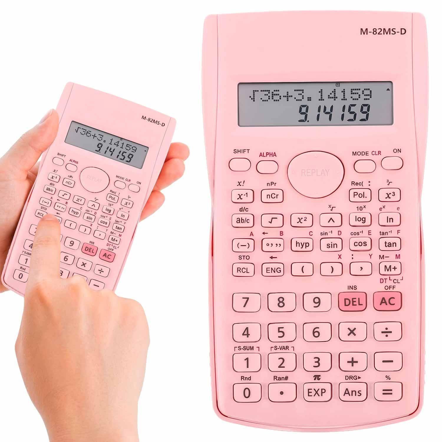 Calculadora Cientifica Rosada Pantalla LCD Colegio Oficina-5