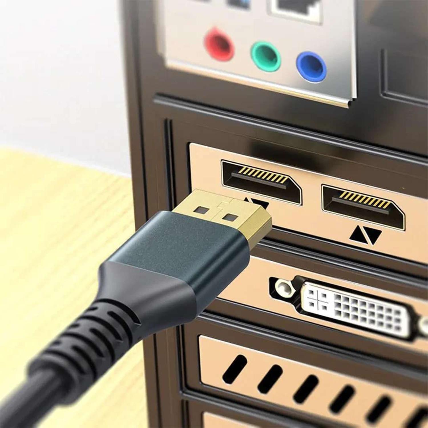 Cable Adaptador Displayport 4k Macho Reforzado Monitor Pc-5