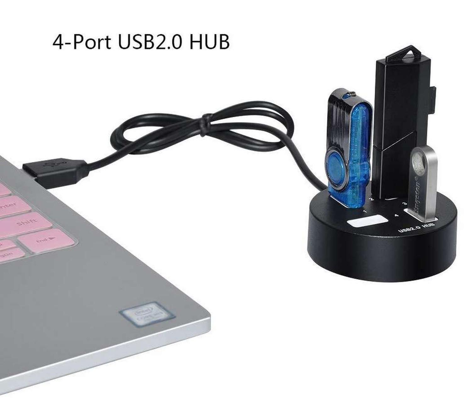 Hub Usb 4 puertos De Escritorio Redondo Puertos Pc Notebook-4