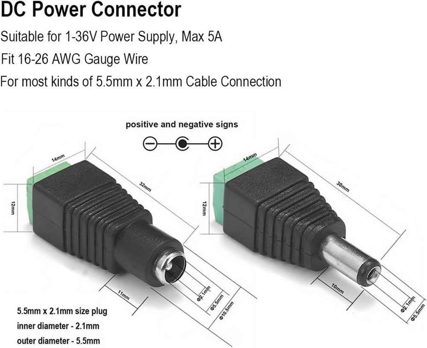 Conector Terminal Poder 5.5x2.1mm Jack Camaras Tiras Led-4