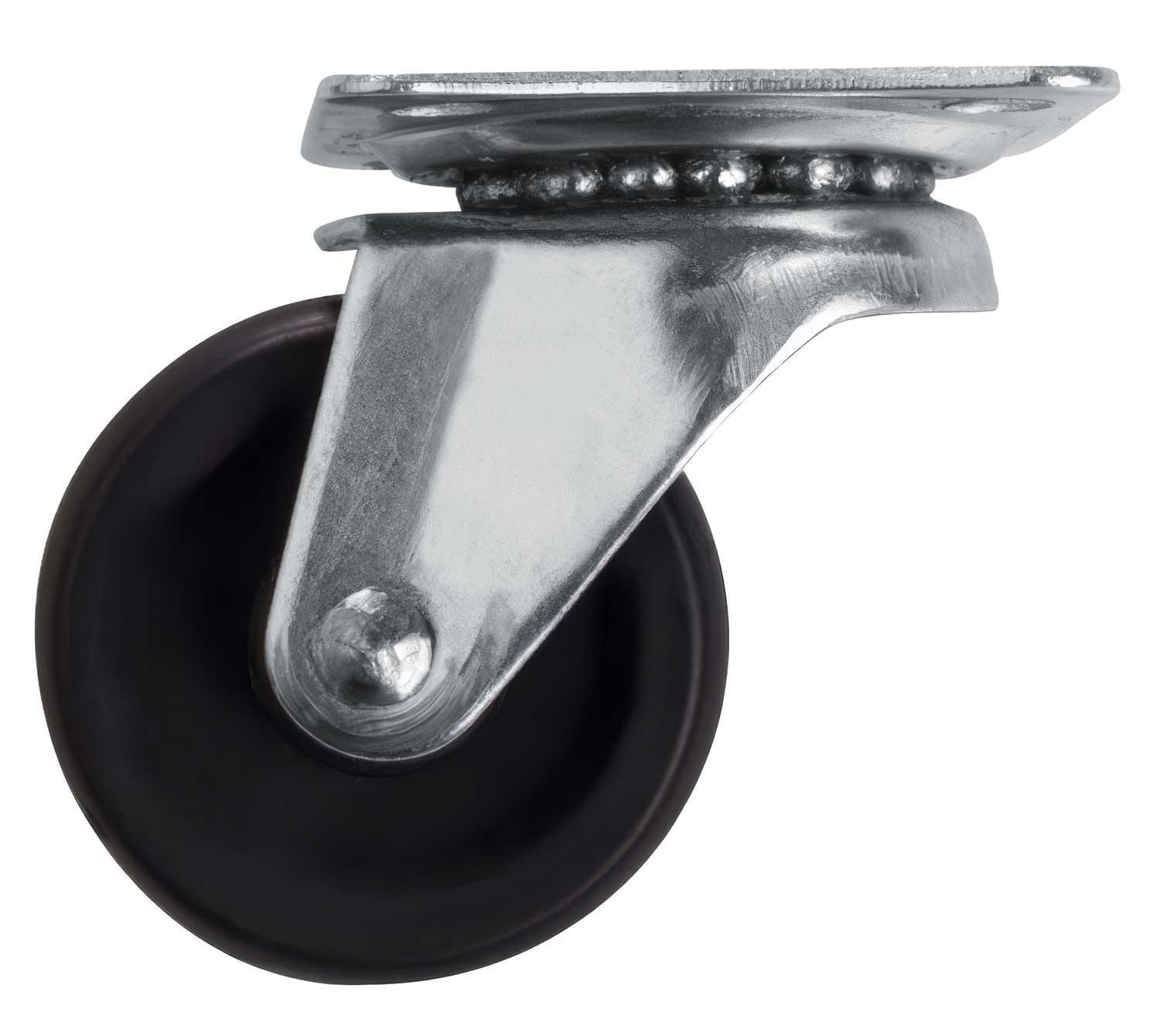 4x Rueda Mueble Carro Giratoria 4cm Zincada 40mm Placa Base-4