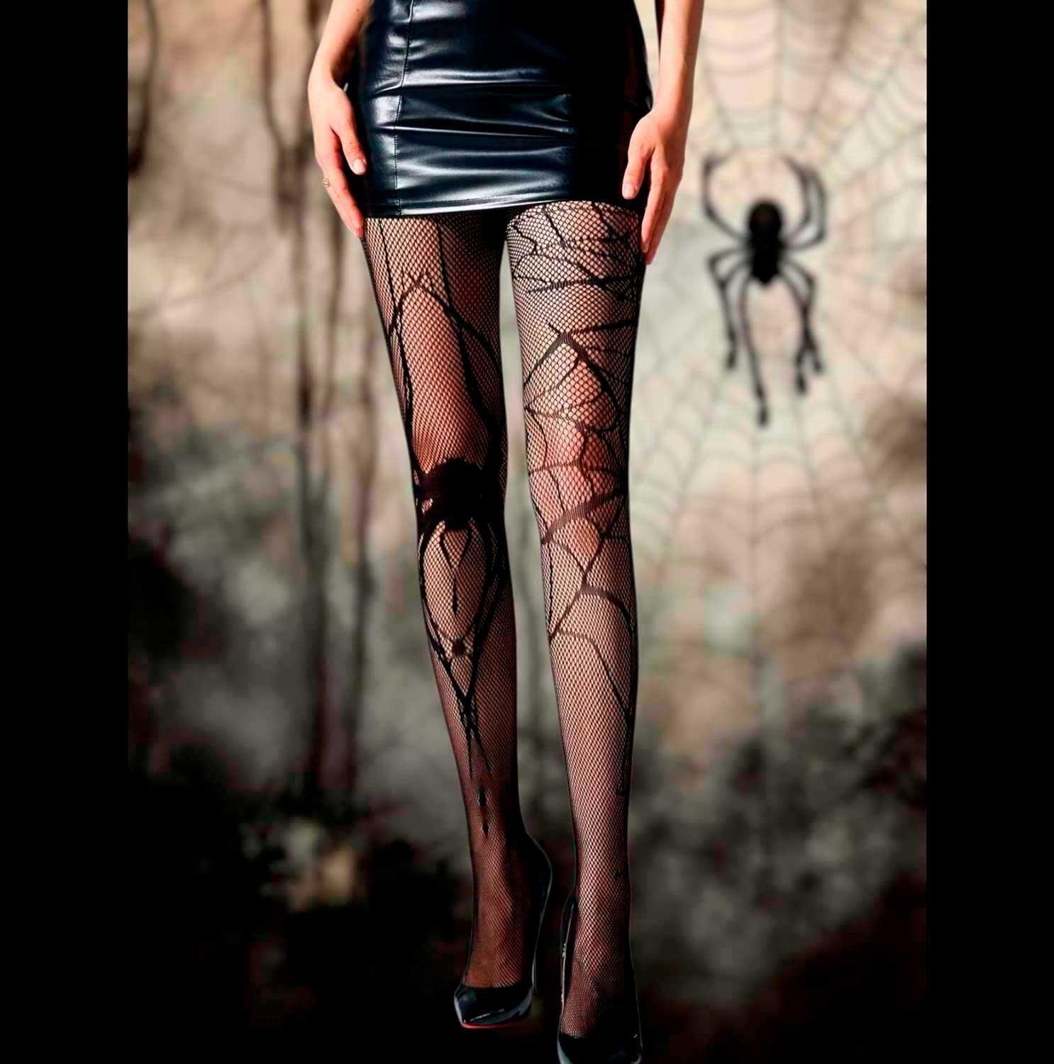 Pantys Media Malla Mujer Gotica Halloween Panties Estandar Diseño 5-7