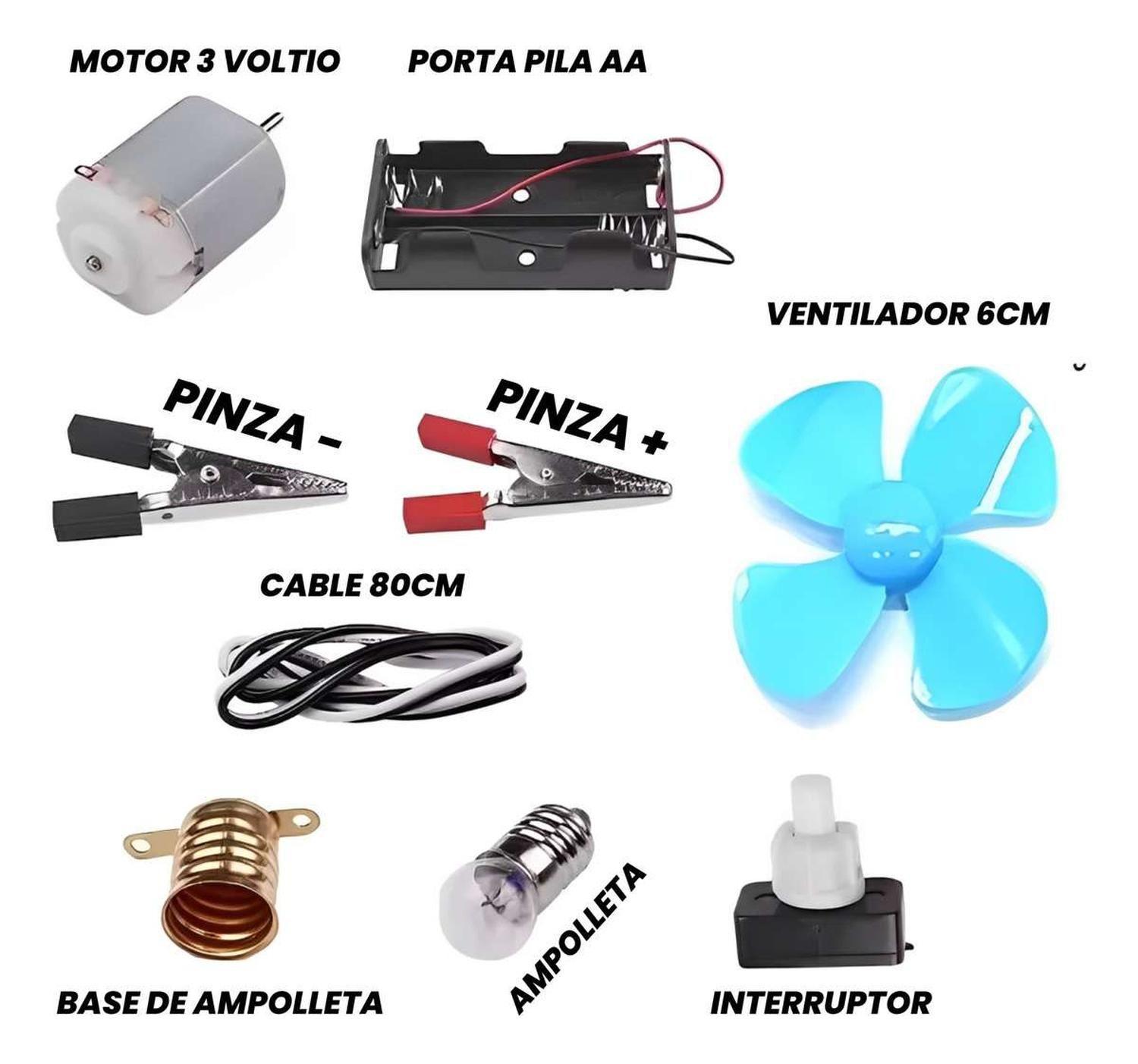 Kit Circuito Electrico Ampolleta Motor Interruptor Escolar-2