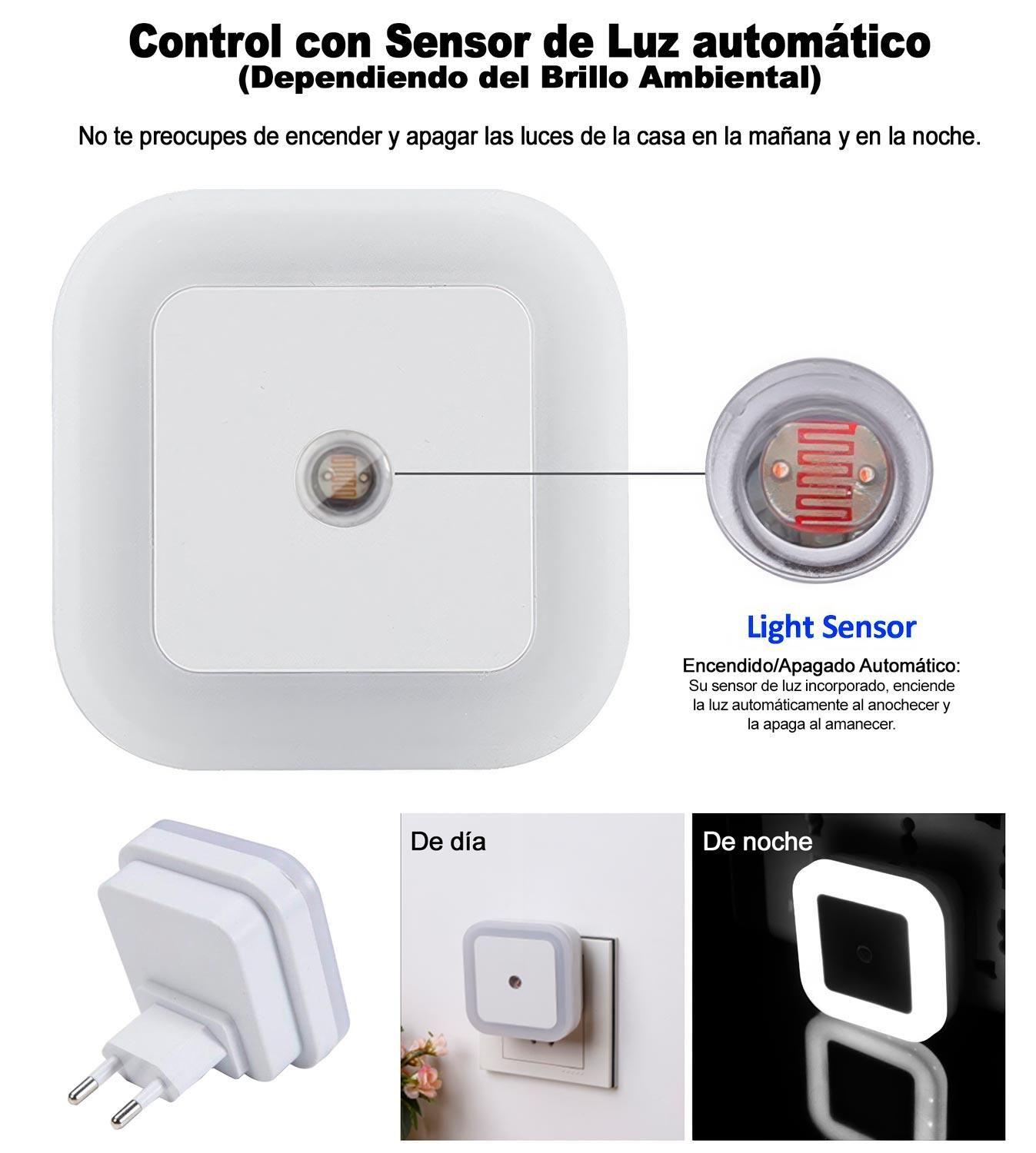 Espanta Cuco Nocturno Luz Led Sensor Noche Niño Enchufe-7