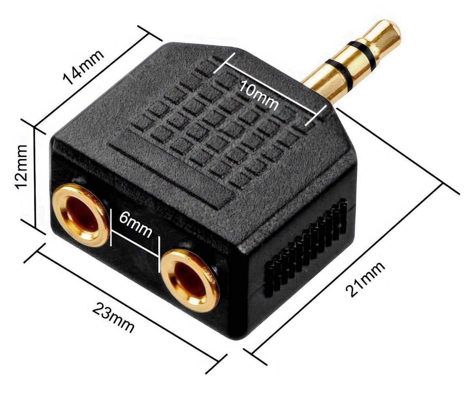 Adaptador Audio Splitter Comparte Musica Conector Plug Jack 3.5mm 2 en 1-1