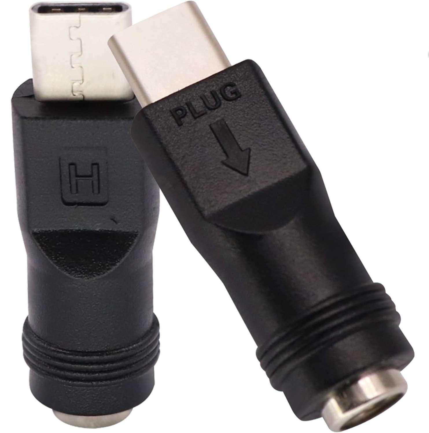 Adaptador Carga Tipo C Macho Plug Poder 5.5 x 2.1 y 2.5 mm-6