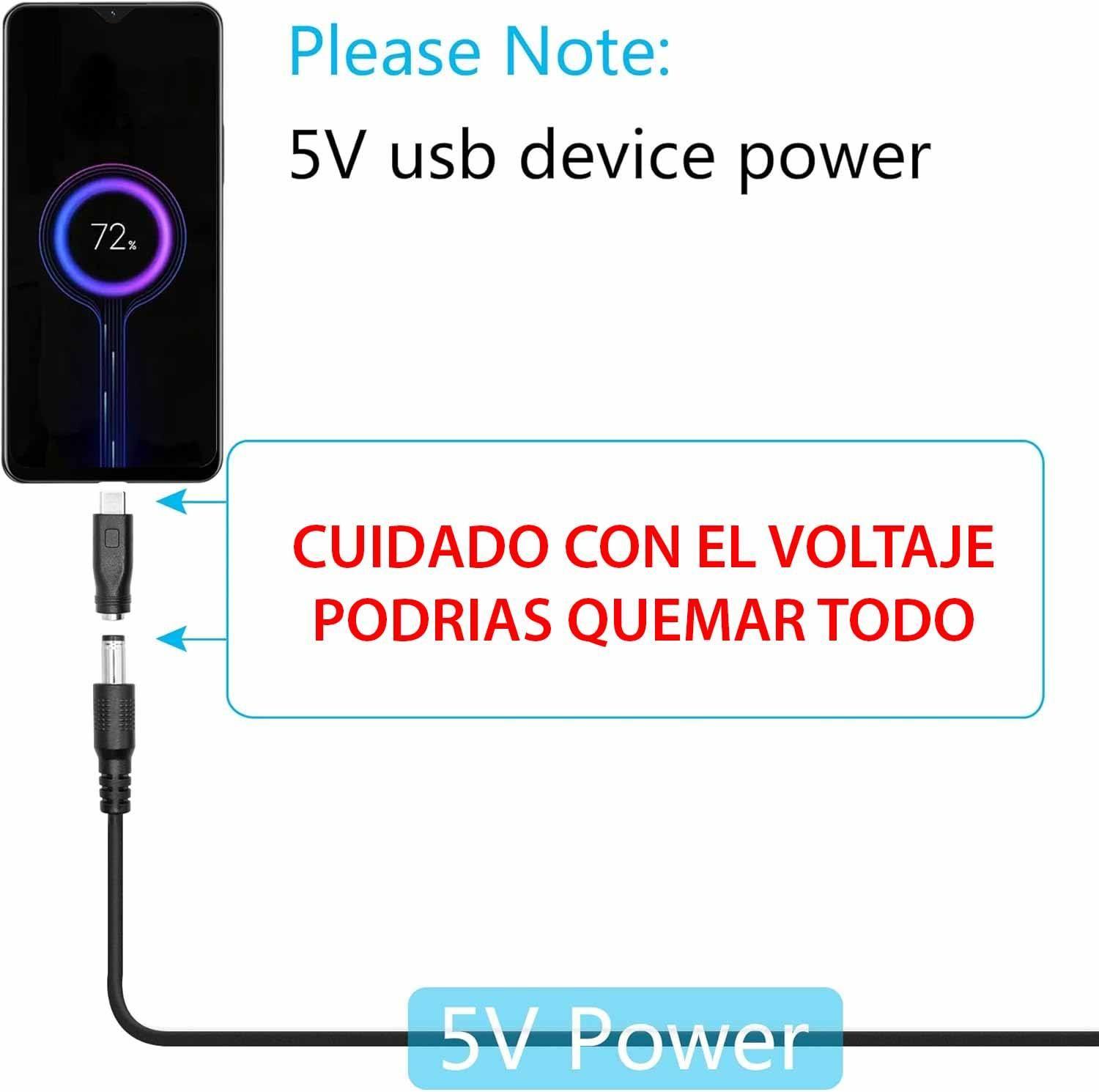 Adaptador Carga Tipo C Macho Plug Poder 5.5 x 2.1 y 2.5 mm-7