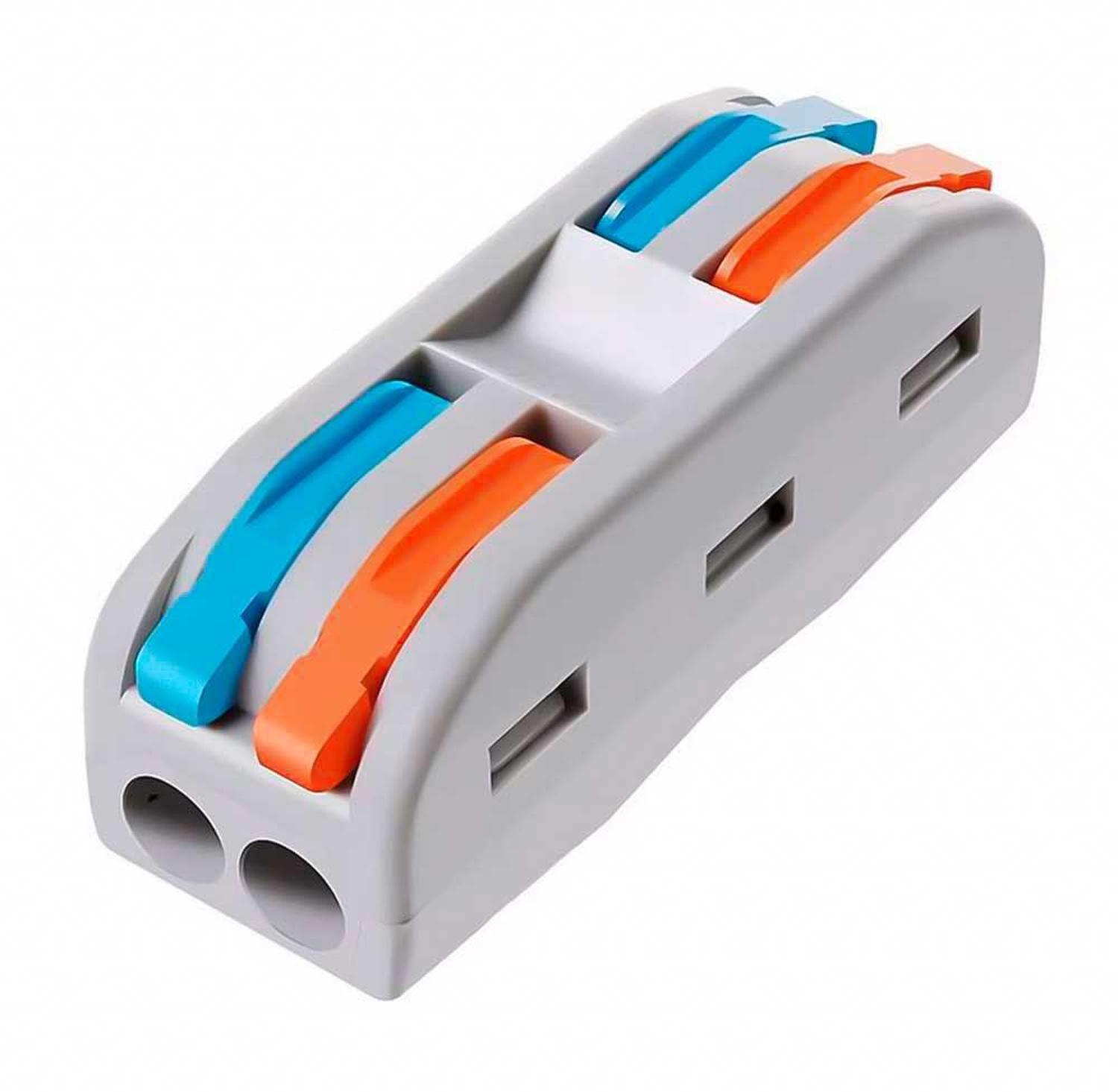 Conector Adaptador Empalme Rapido Electrico Cables Corriente 2 Tomas-0