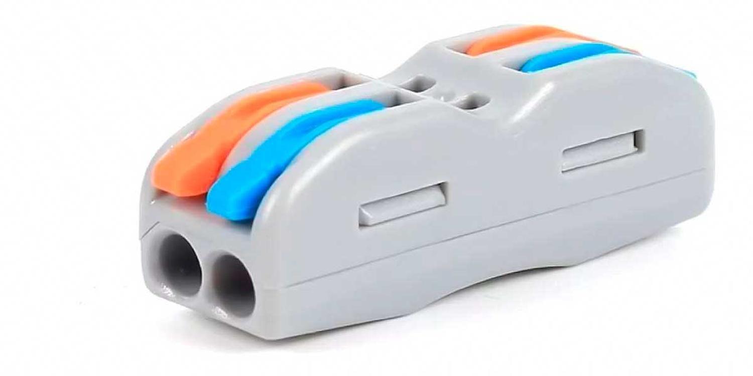 Conector Adaptador Empalme Rapido Electrico Cables Corriente 2 Tomas-1