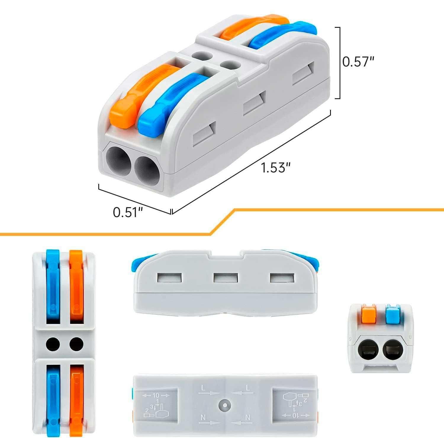 Conector Adaptador Empalme Rapido Electrico Cables Corriente 2 Tomas-2