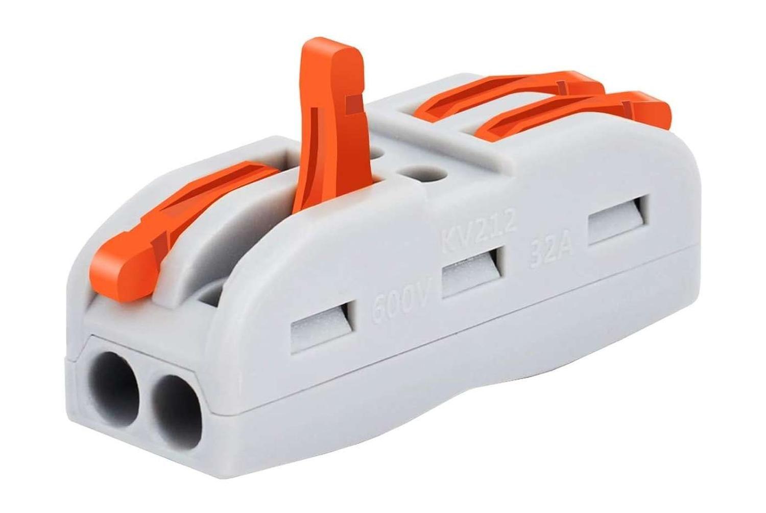 Conector Adaptador Empalme Rapido Electrico Cables Corriente 2 Tomas-0