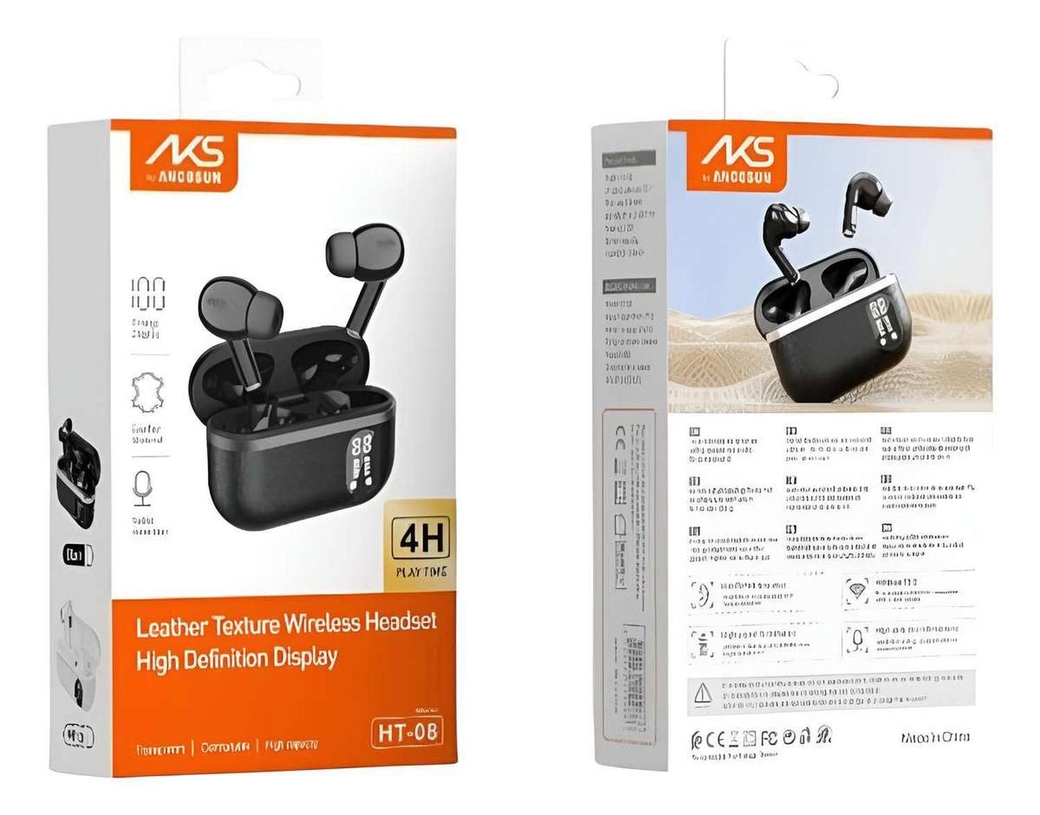 Manos Libre Audifono Bluetooth Inalambrico Recargable Lcd - HT-08-1