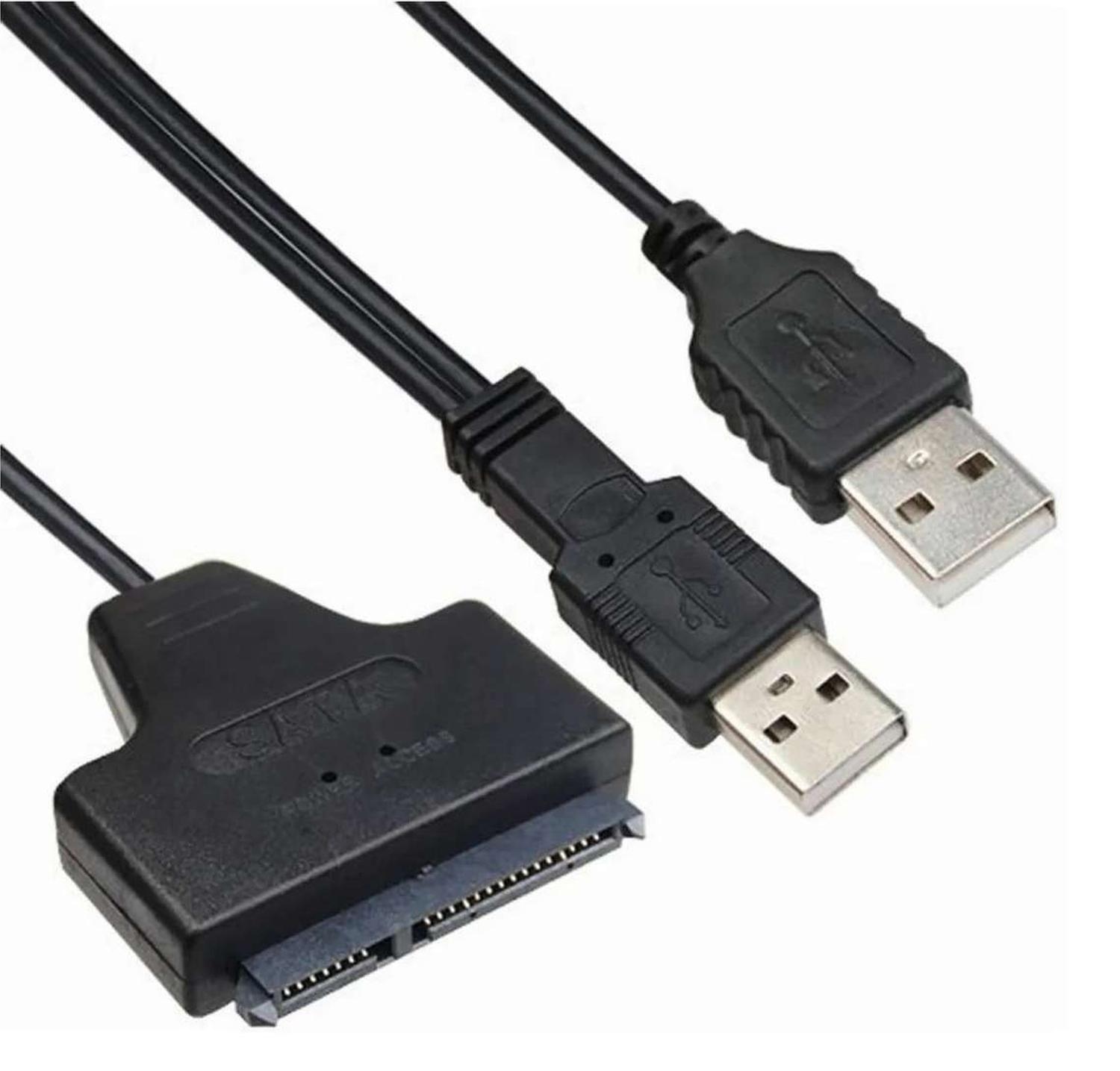 Cable Usb Sata Adaptador Pin 15 + 7 Pines Disco Duro Lector-0
