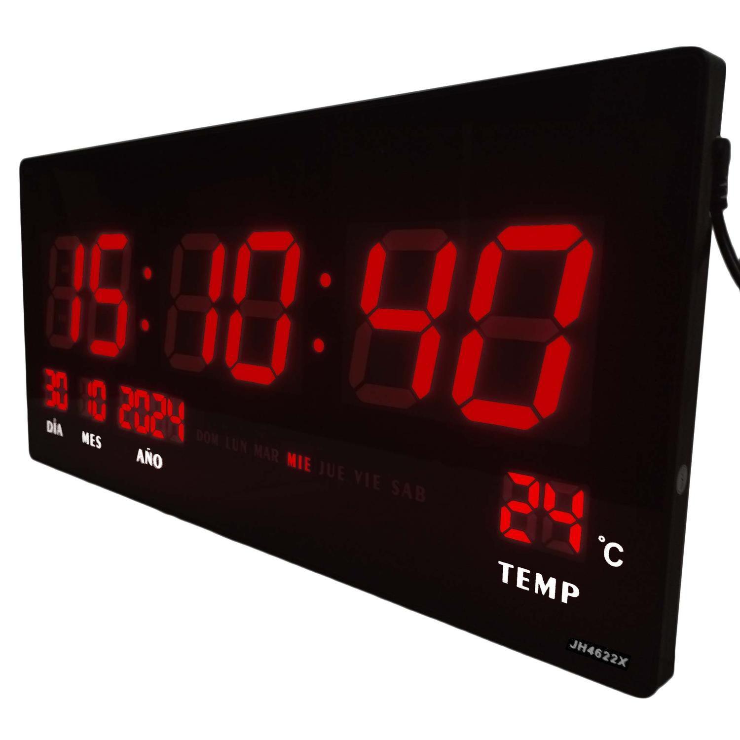 Reloj Digital Luz Led Pared Mural Iluminado Oficina Living-2