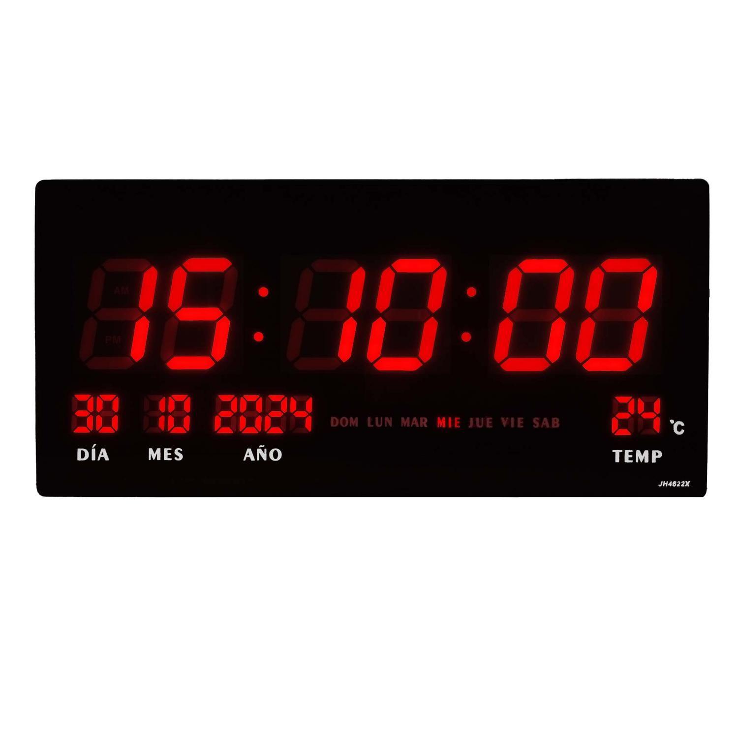 Reloj Digital Luz Led Pared Mural Iluminado Oficina Living-3