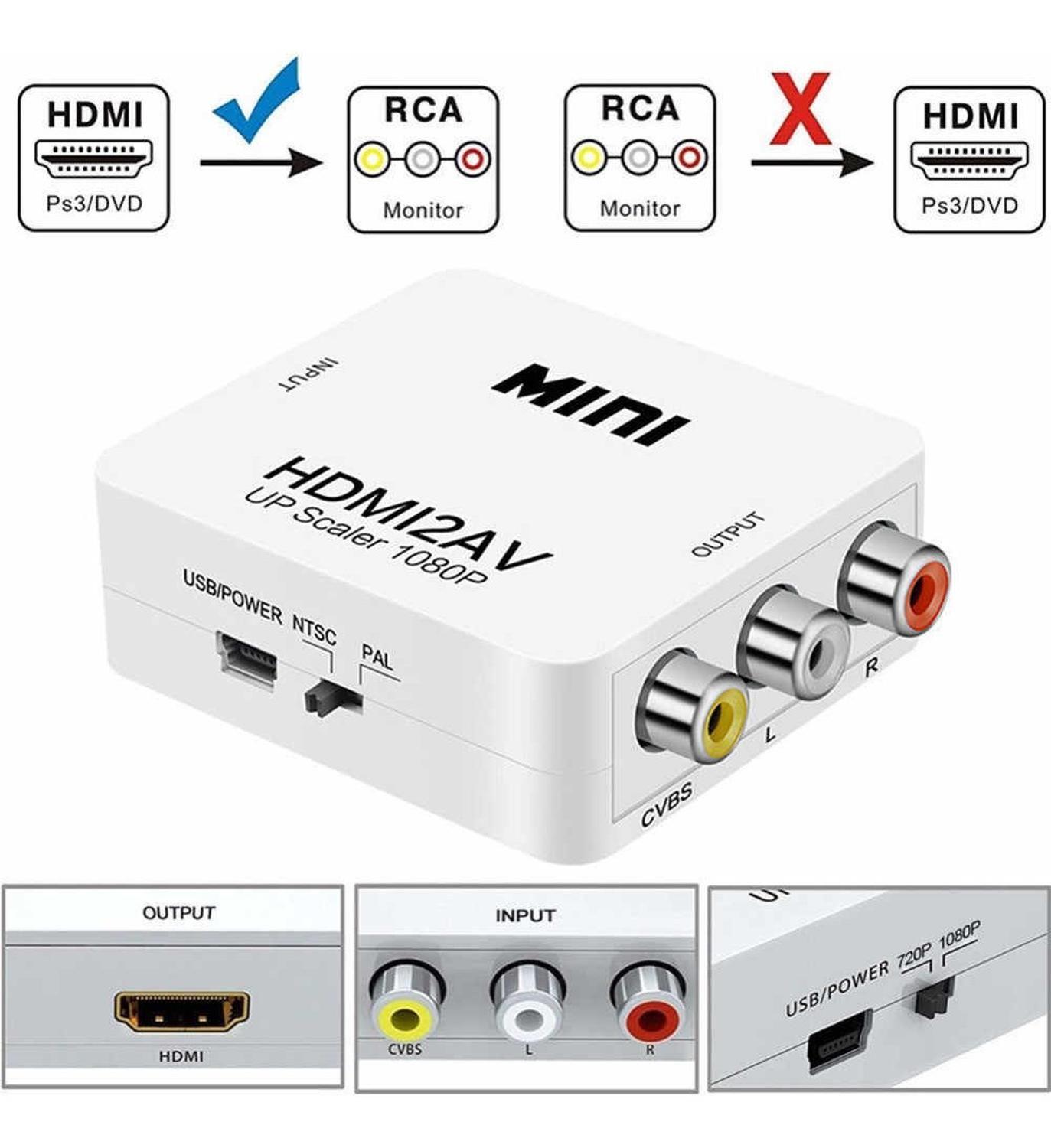 Conversor Hdmi A Rca Audio Y Video Adaptador Cambiador Señal-1