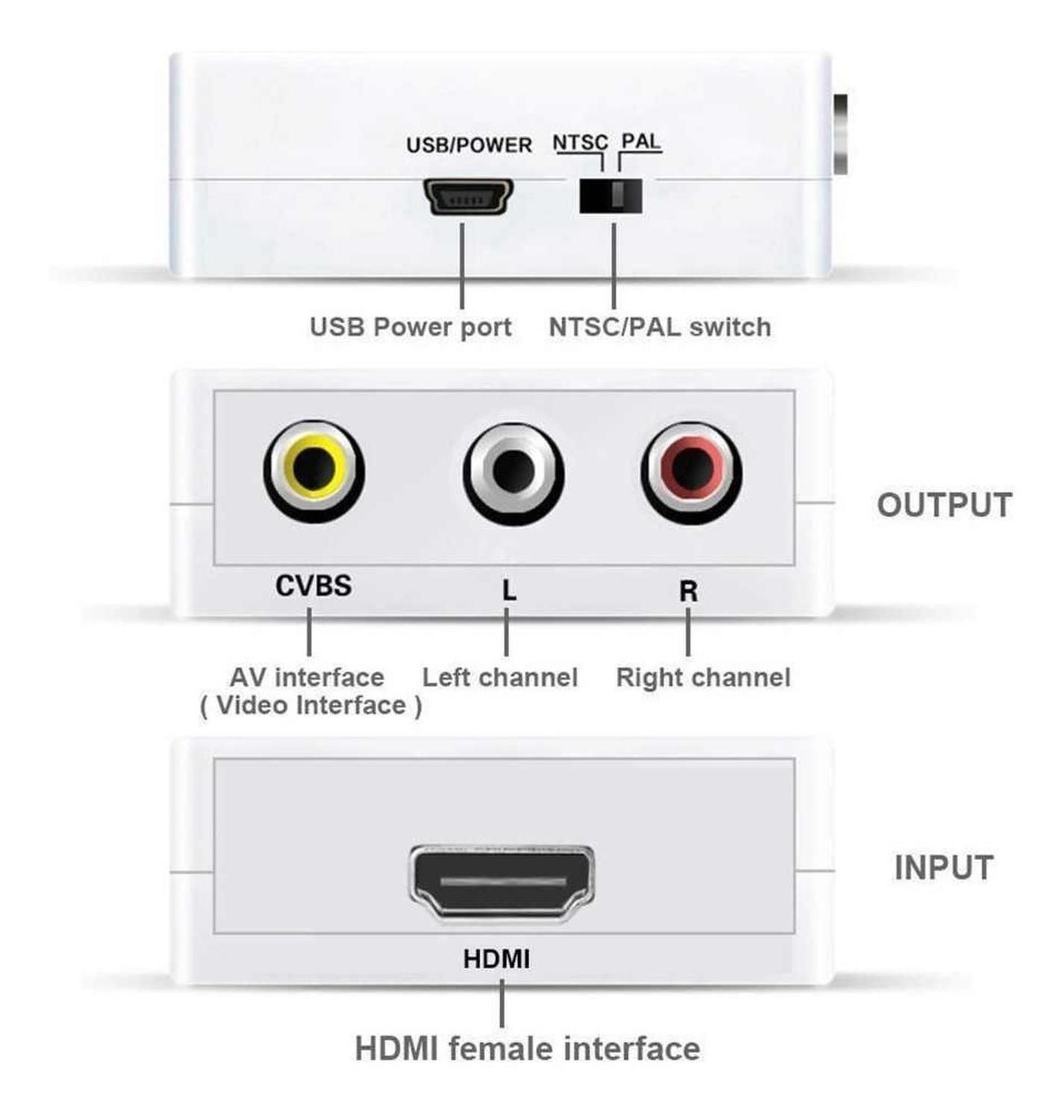 Conversor Hdmi A Rca Audio Y Video Adaptador Cambiador Señal-3