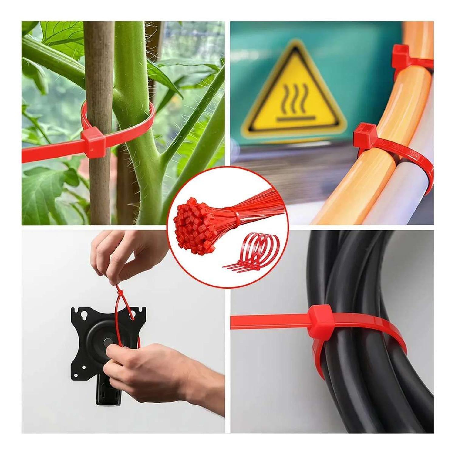 100 Amarras Plasticas Abrazadera Brida Colores 10 Cm Cables-8