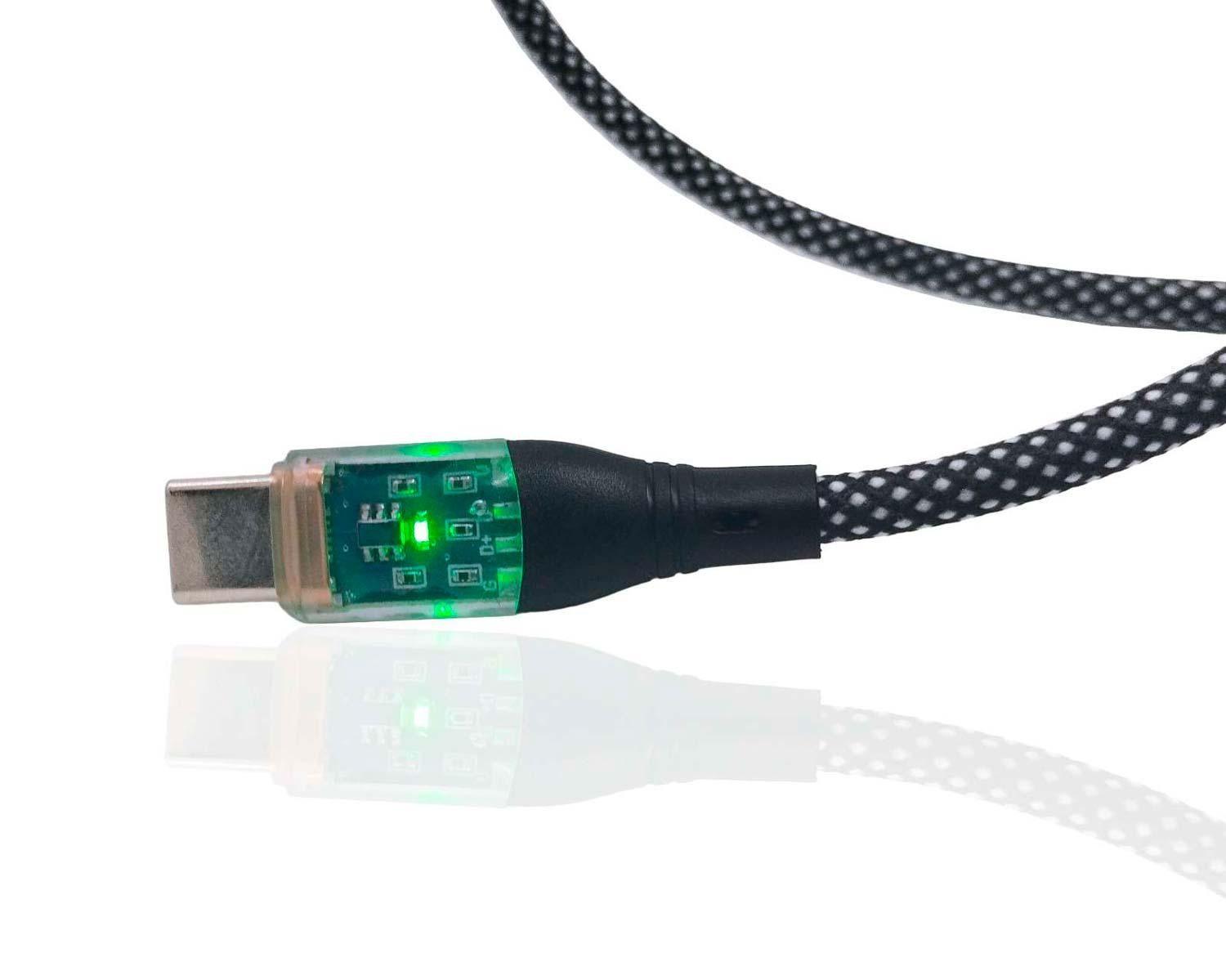 Cable Usb Tipo C Carga Rapida Luz Resistente Reforzado Malla-1