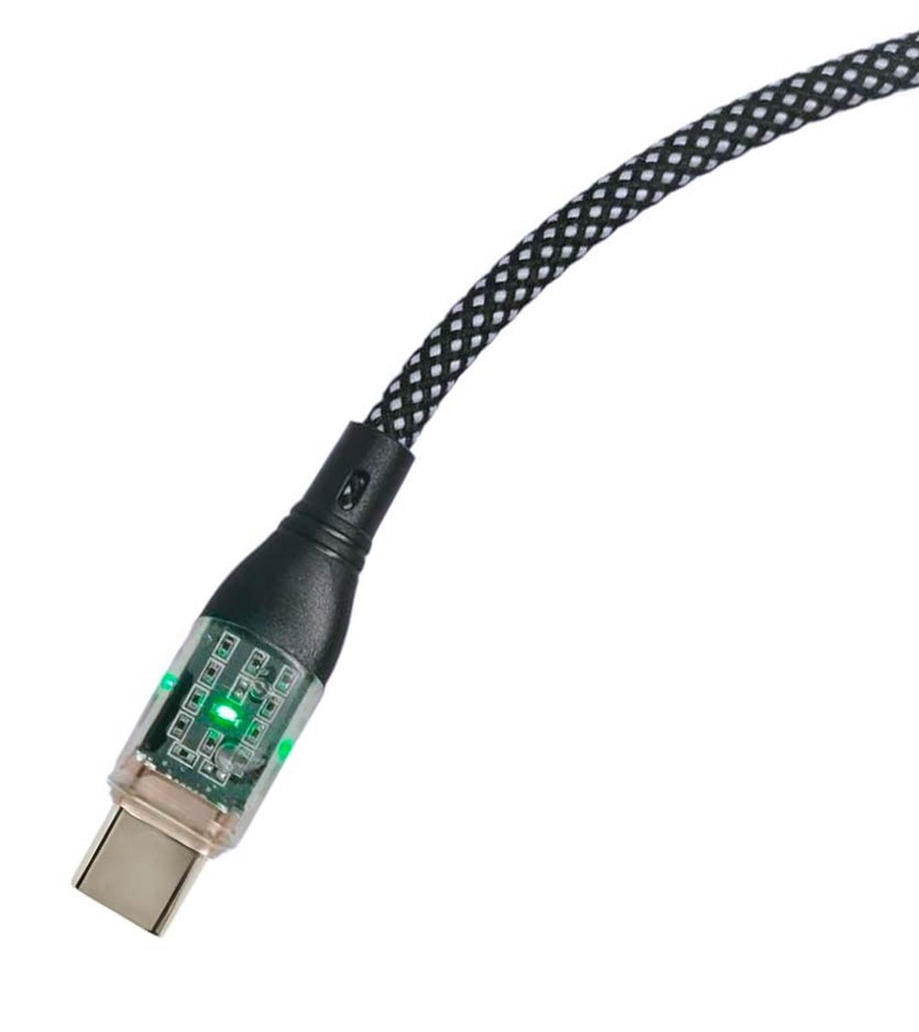 Cable Usb Tipo C Carga Rapida Luz Resistente Reforzado Malla-2