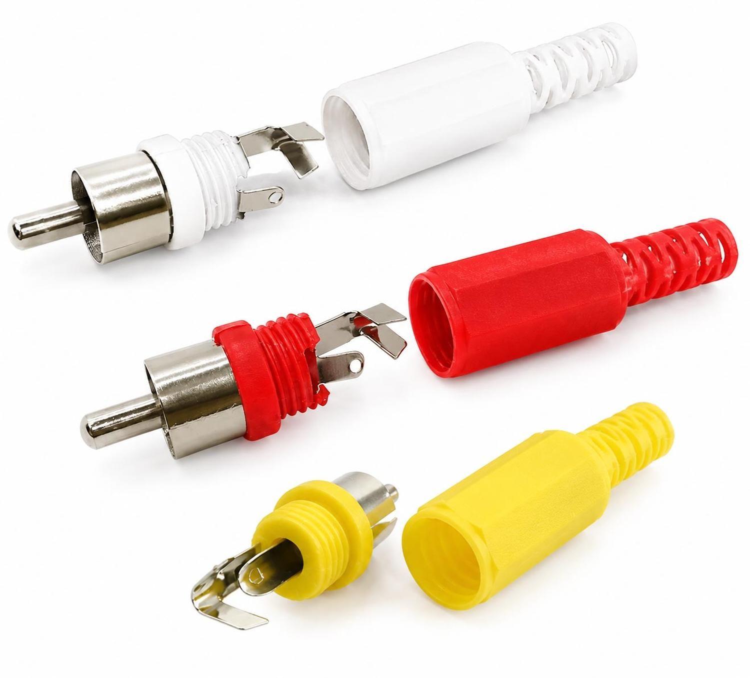 Set De Conectores RCA Audio Video Macho Repuesto Para Armar-3