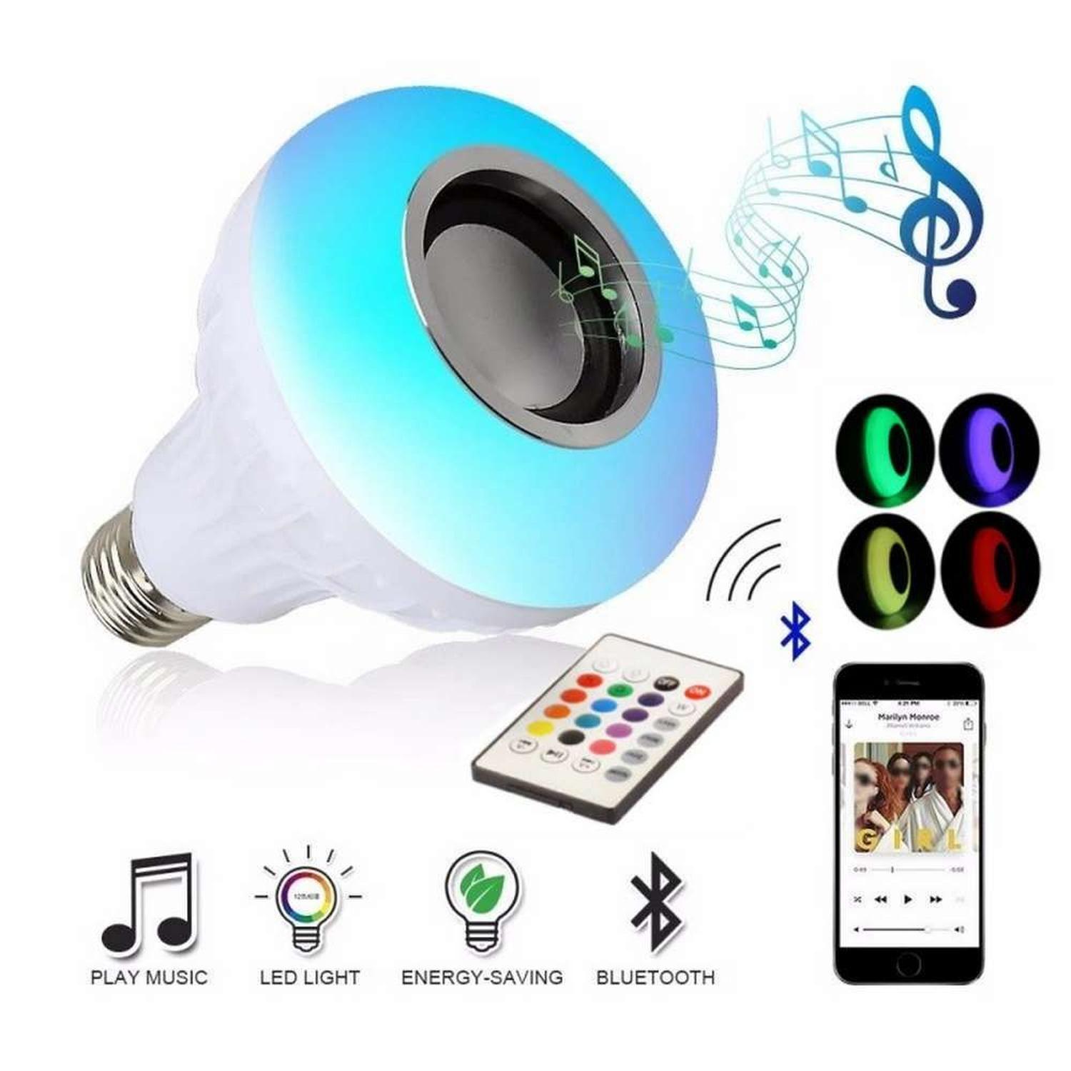 Ampolleta Led y Parlante Bluetooth Musica Iluminacion Fiesta-2