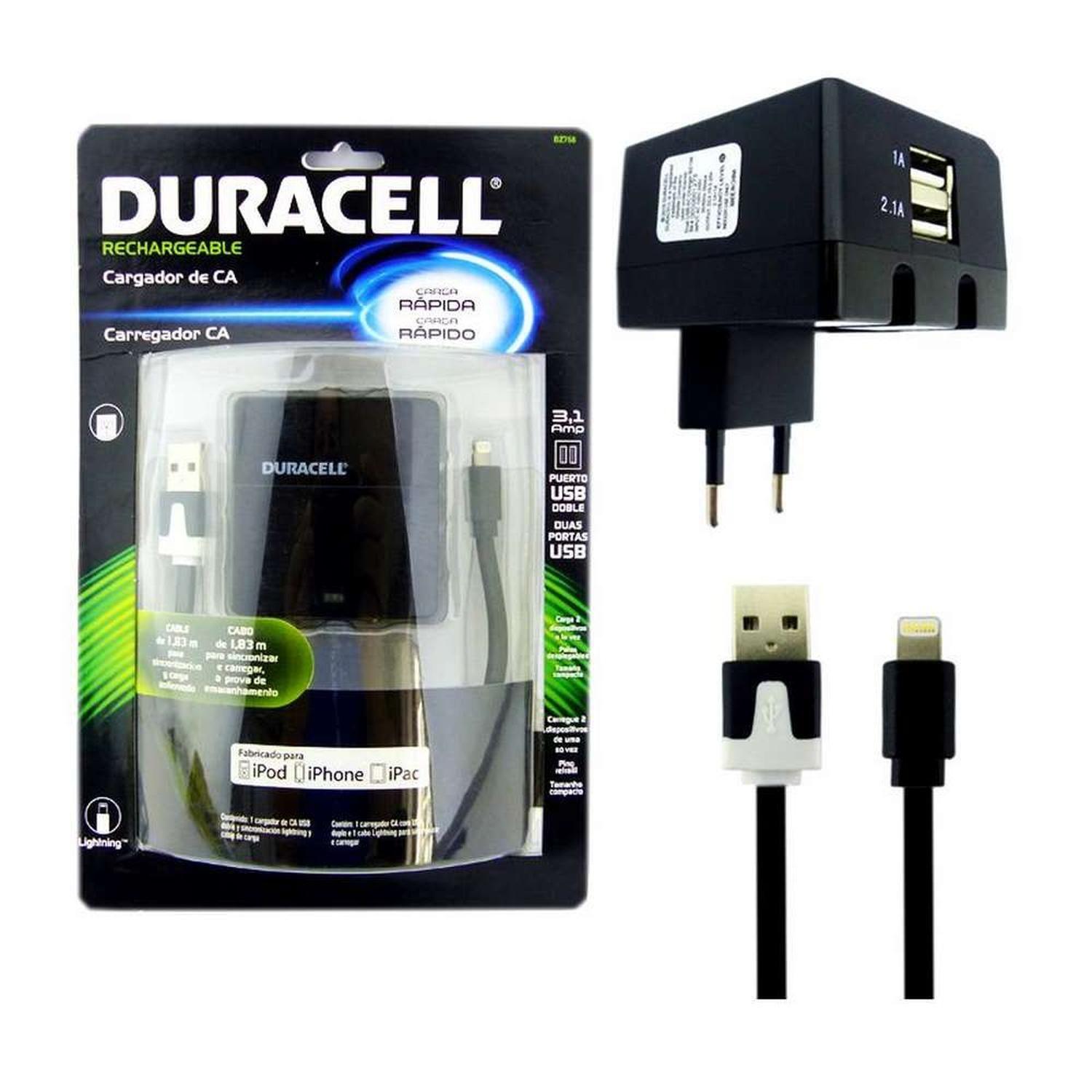 Cargador Rapido Celular 3.1 A Duracell Original 2 Puerto Usb-0
