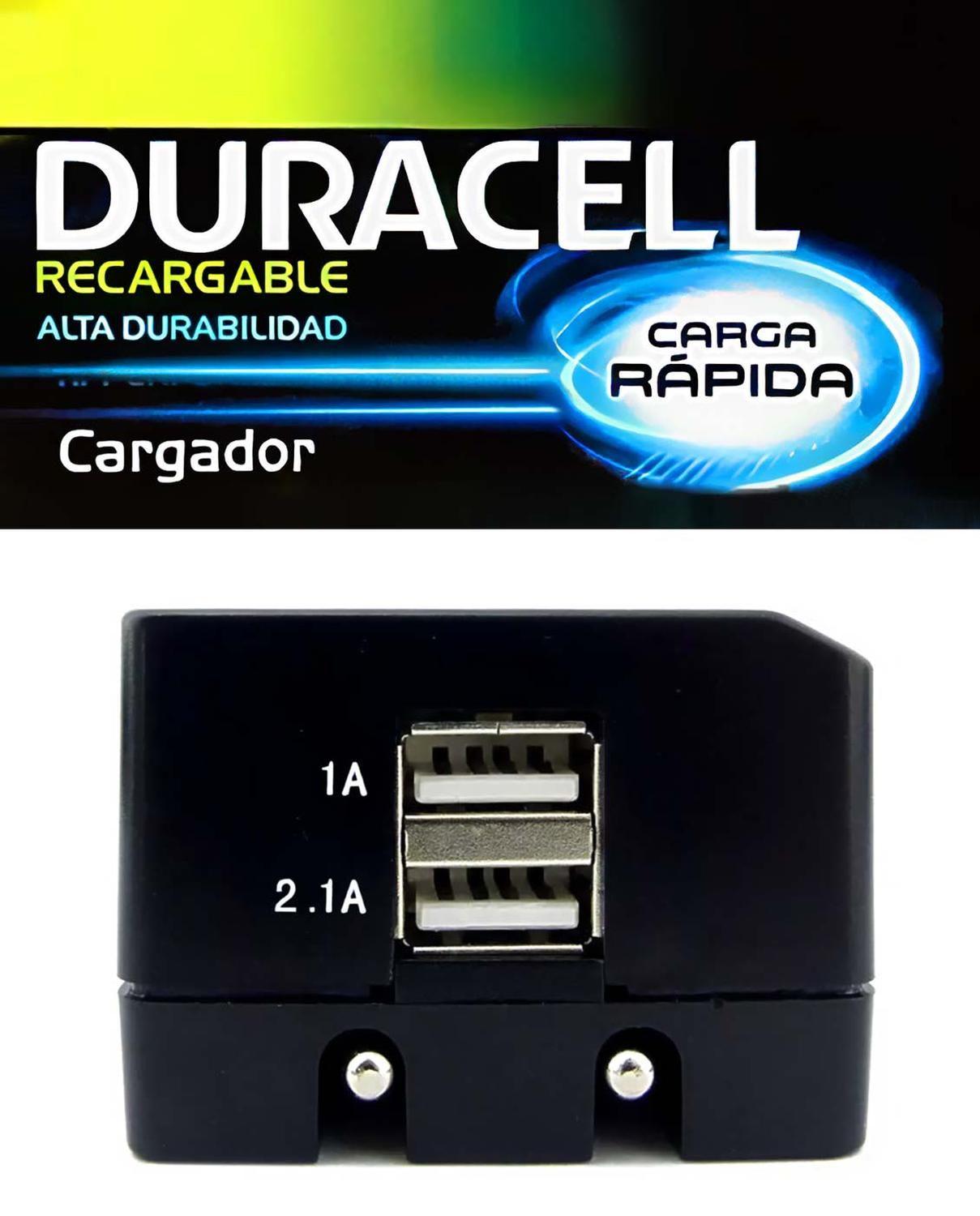 Cargador Rapido Celular 3.1 A Duracell Original 2 Puerto Usb-3