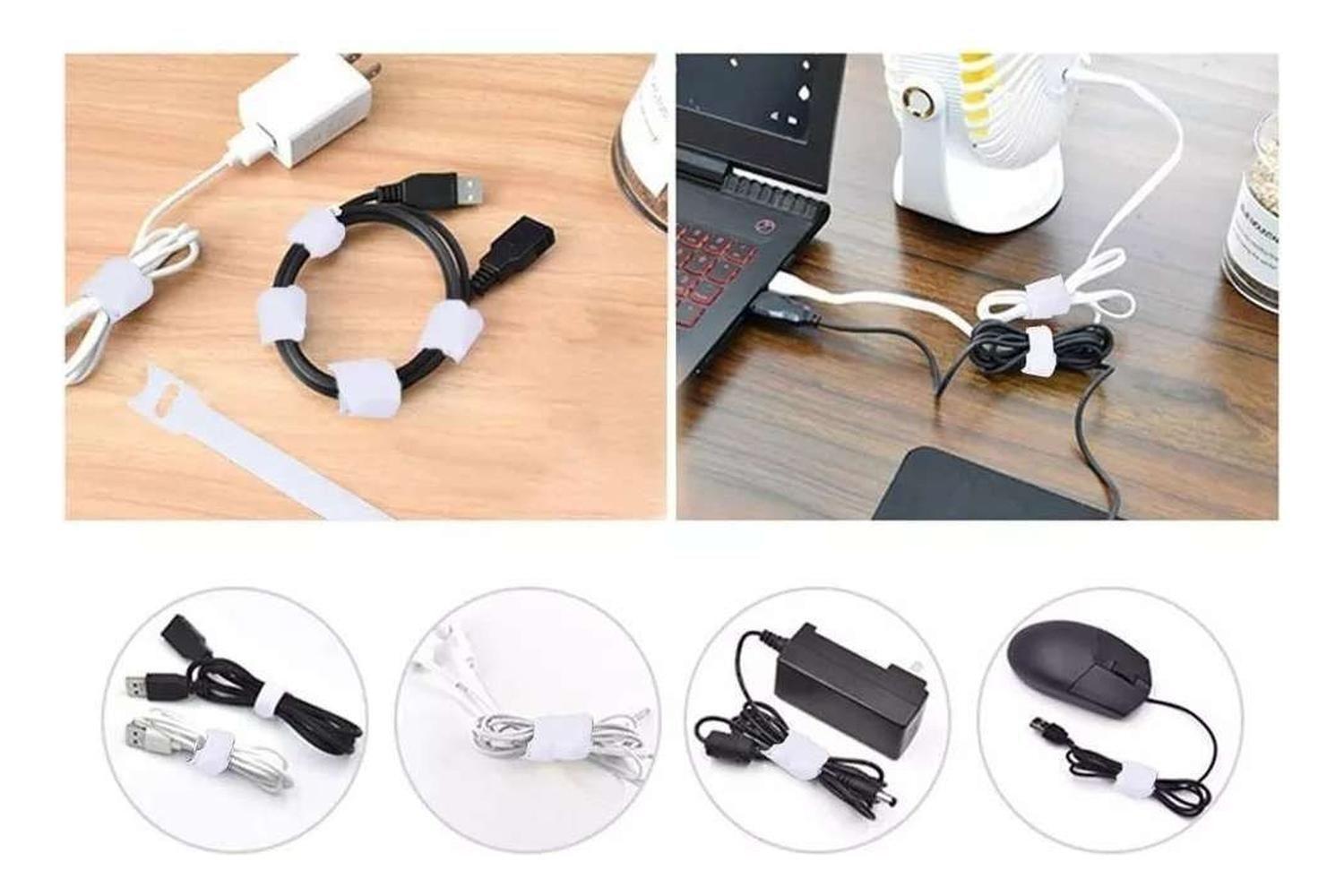 20x Pack Amarra Cable Organizador Reutilizable Velcro Cintas Diseño 6-3